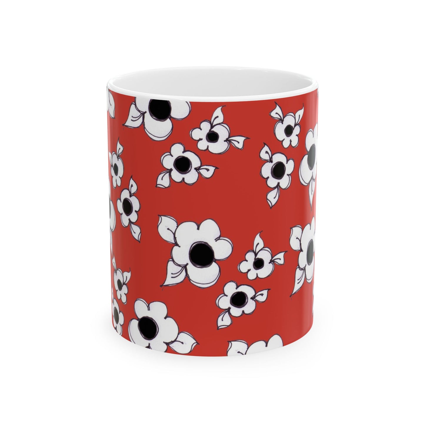 Daisy Cluster Red / White Cup