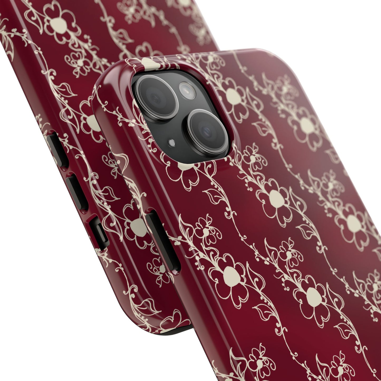 Diagonal Daisies Red / Ivory Phone Case