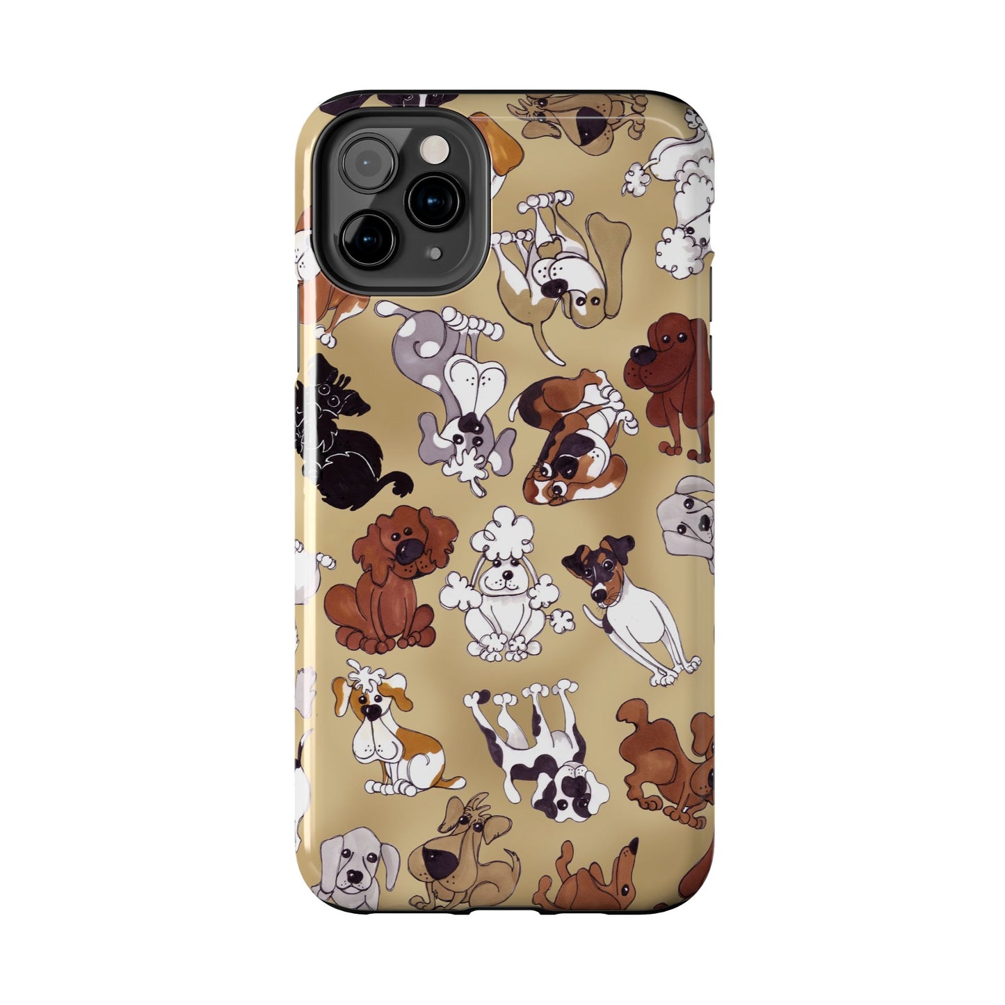 Tossed Doggies Tan Phone Case