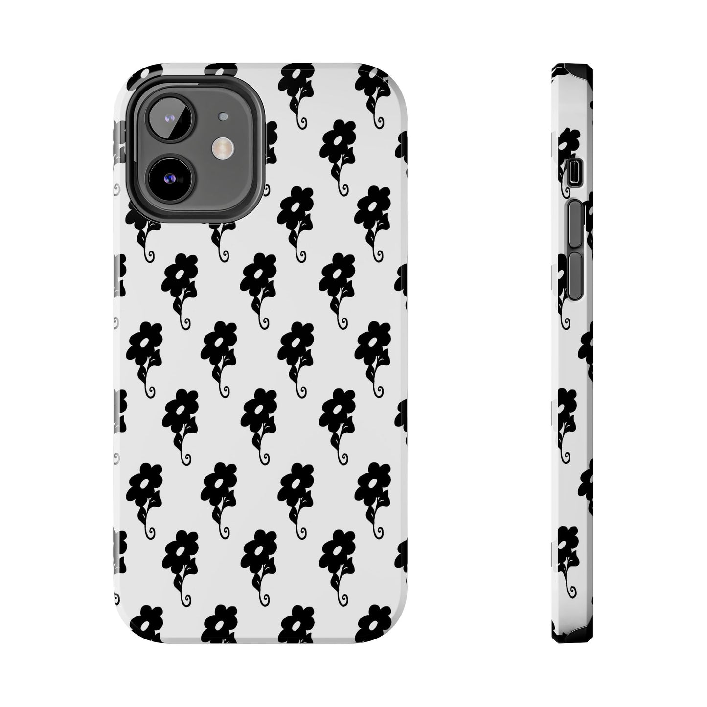 Flowers White / Black Phone Case