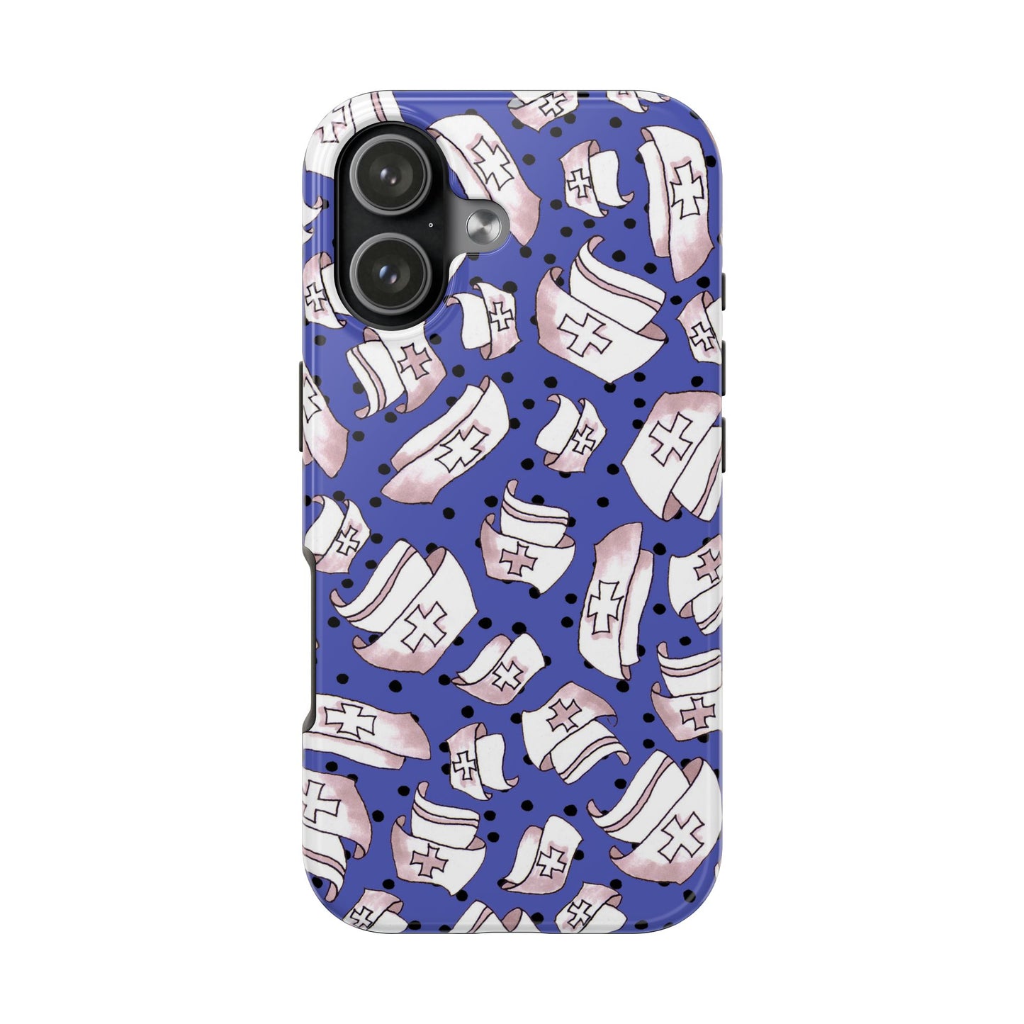 Med Hats Blue / Black Phone Case