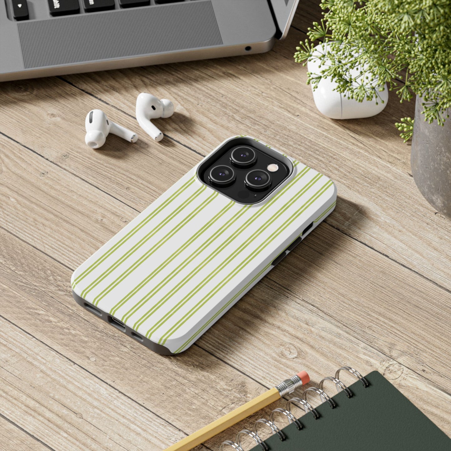 Green Double Stripe Phone Case