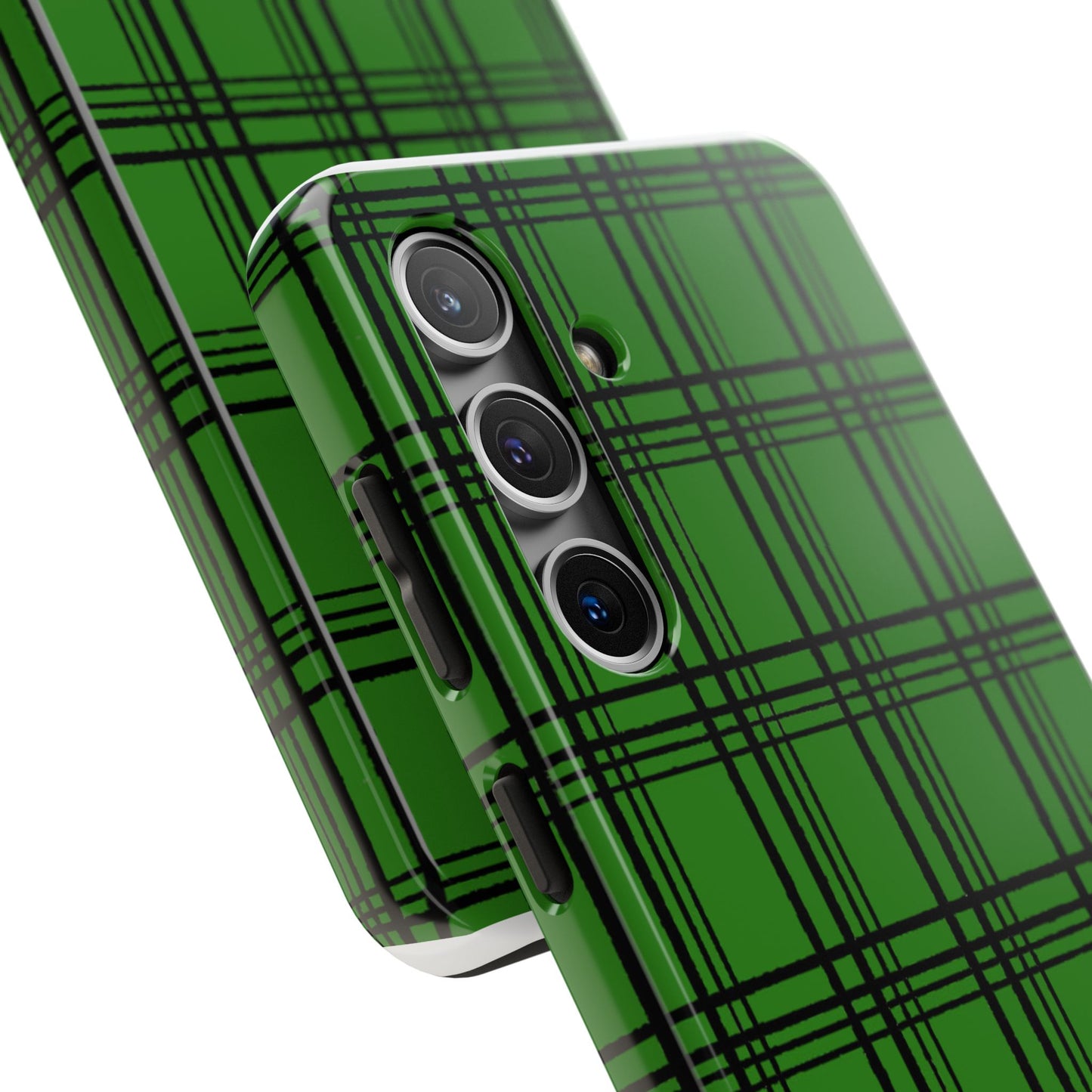 Glad Plaid Green / Black Phone Case