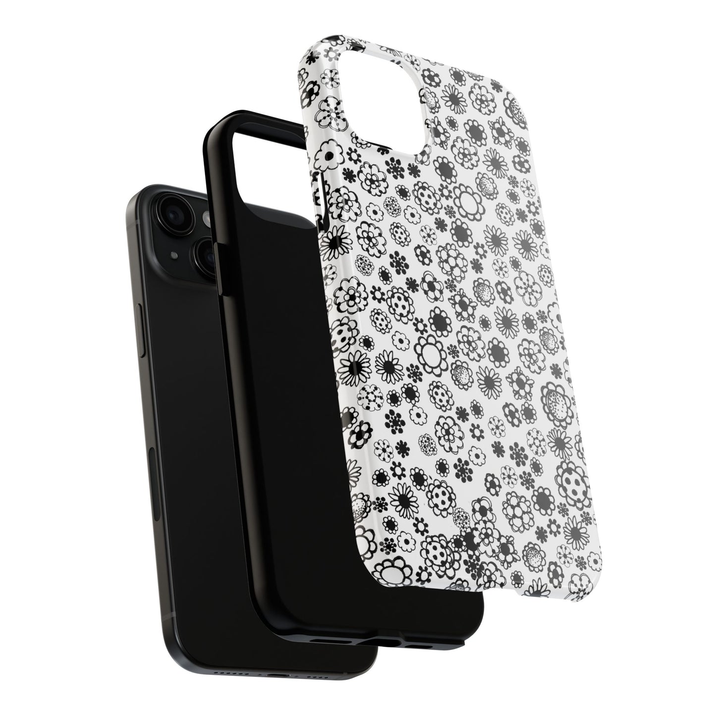 Posie Dots White / Black Phone Case
