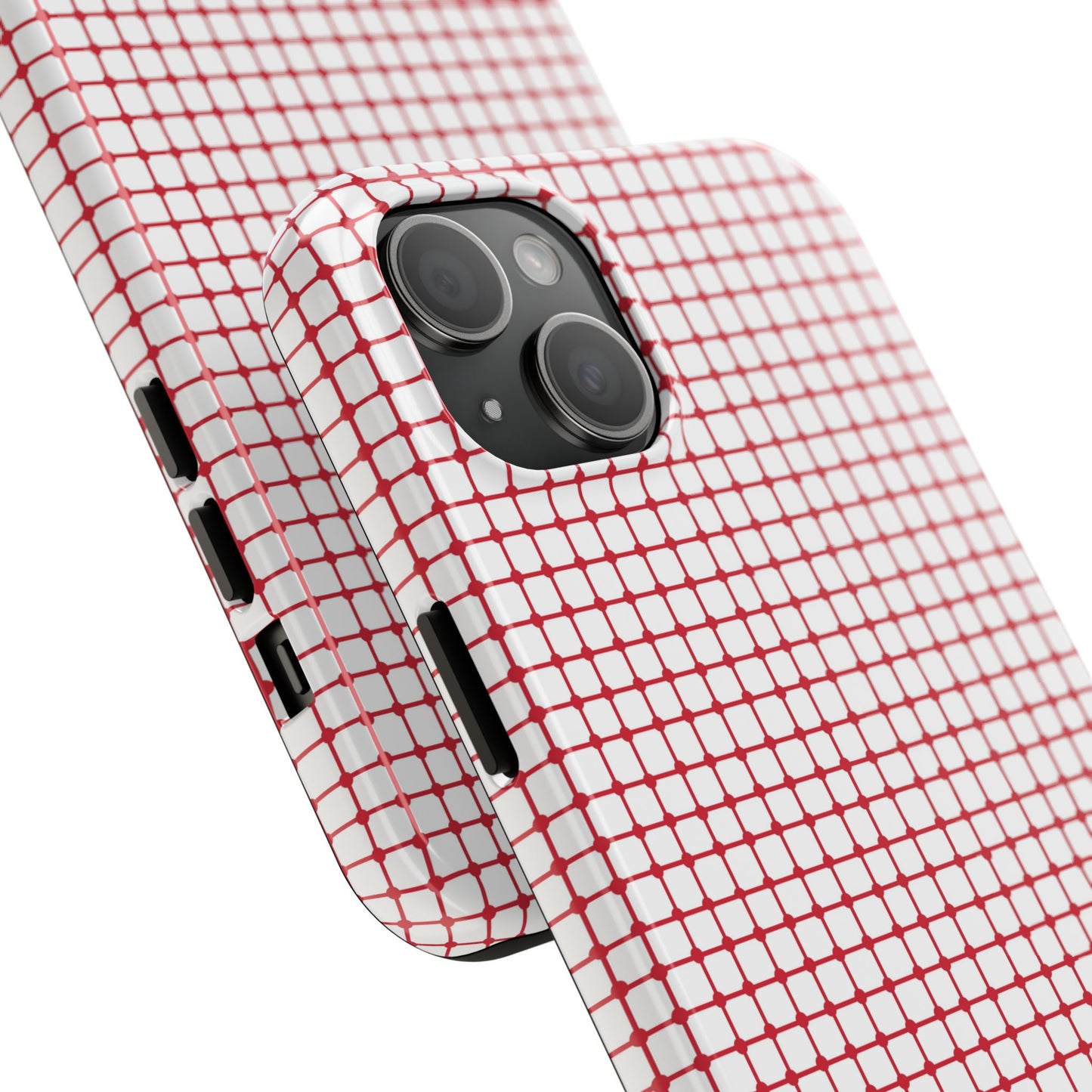 Dot Grid White / Red Phone Case