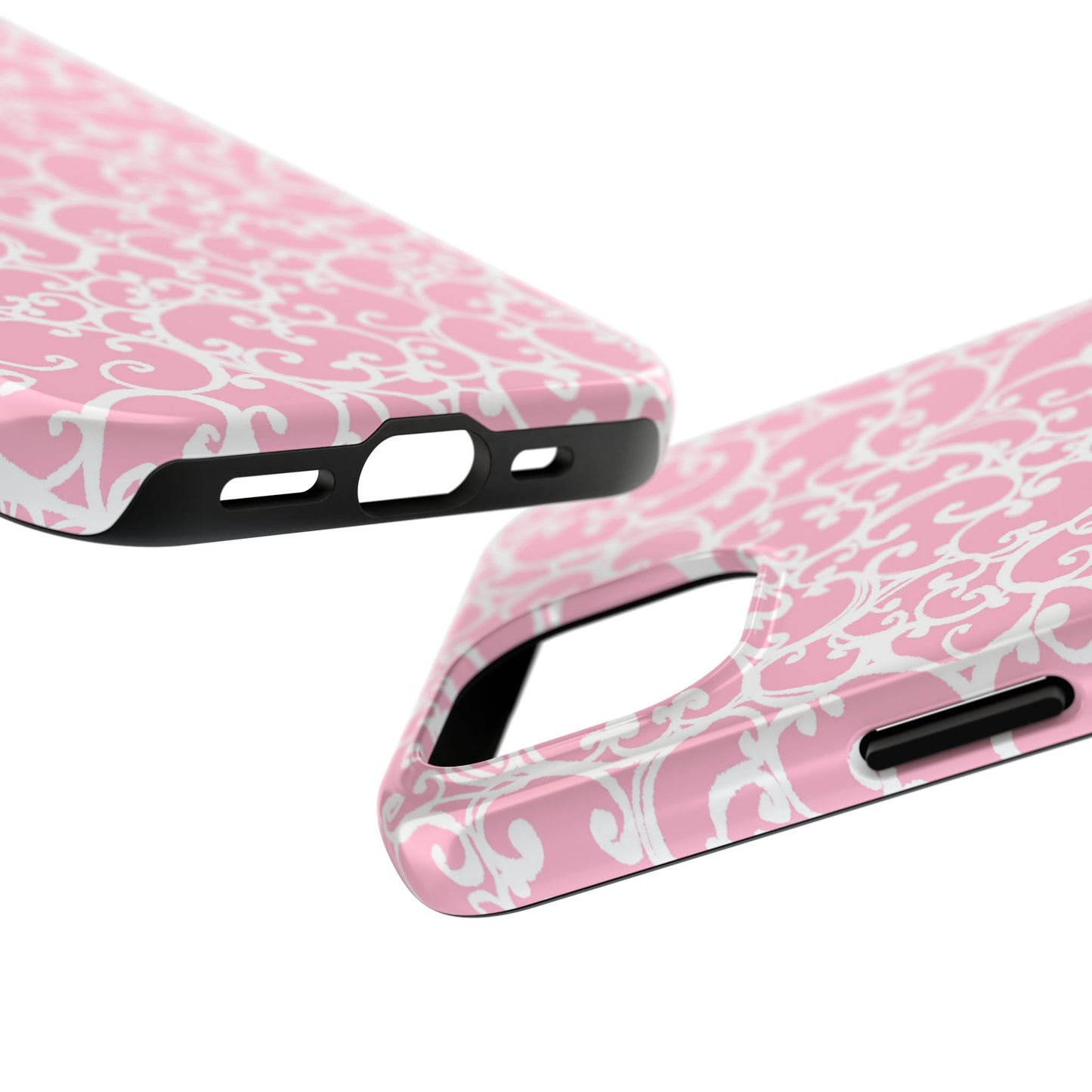 Scrollie Pink / White Phone Case