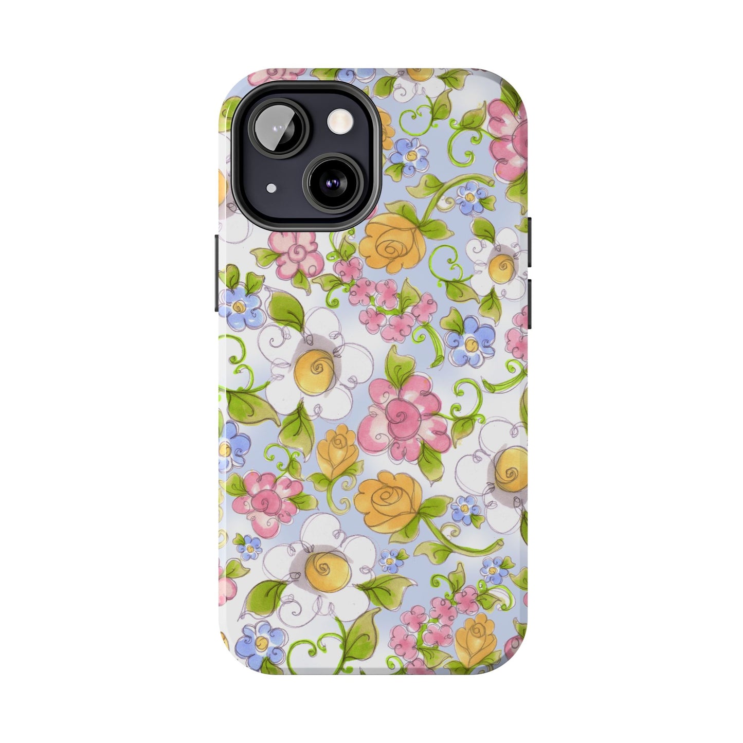 Flower Frolic Blue Phone Case