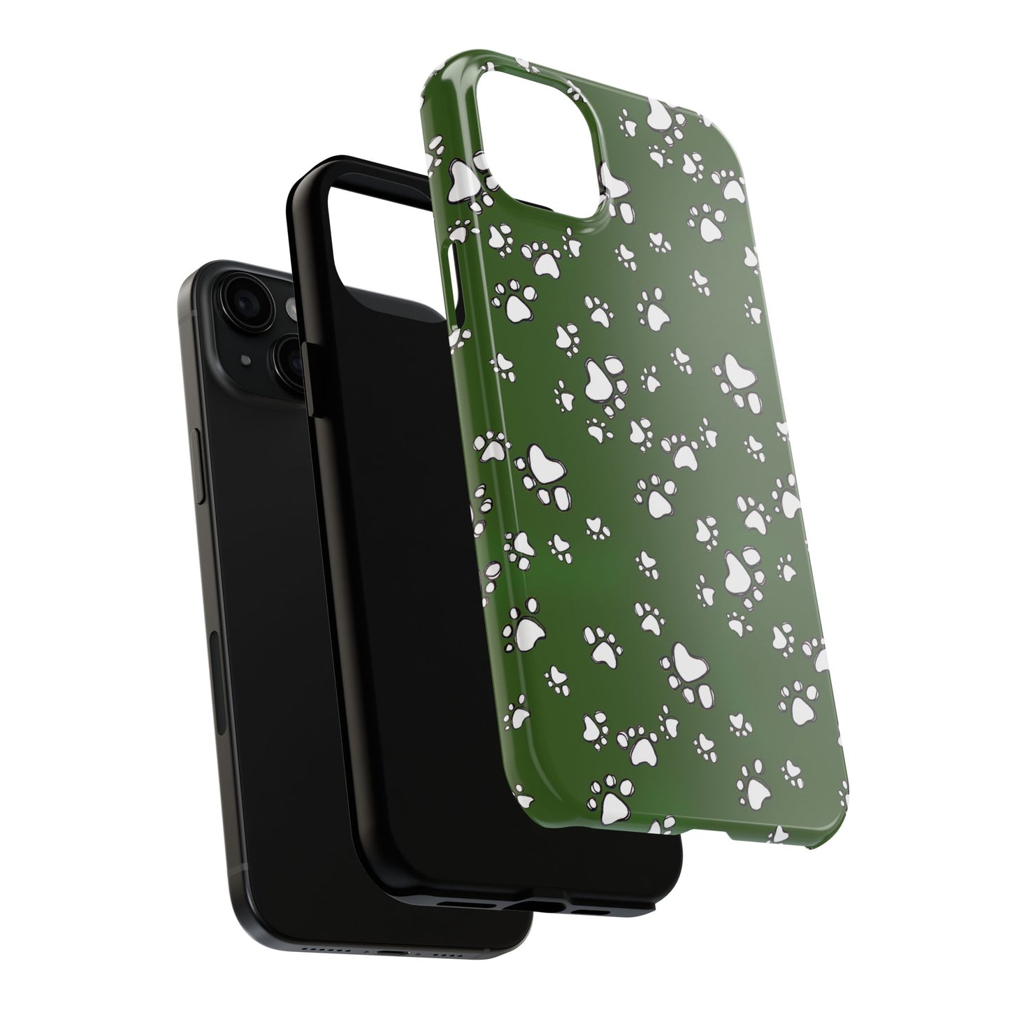 Paw Flakes Green Phone Case