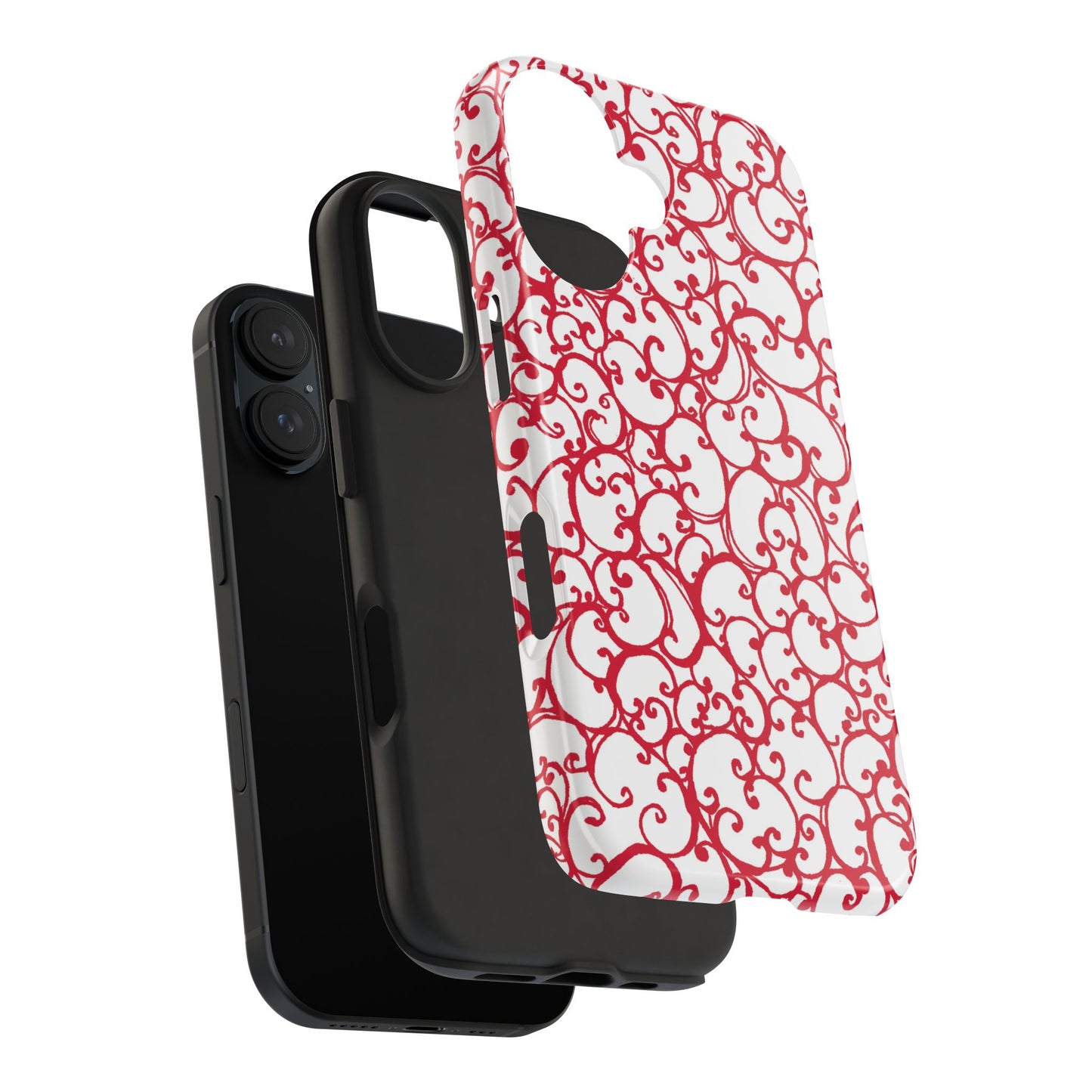 Scrollie White / Red Phone Case