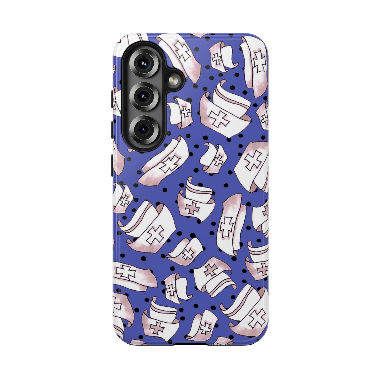 Med Hats Blue / Black Phone Case