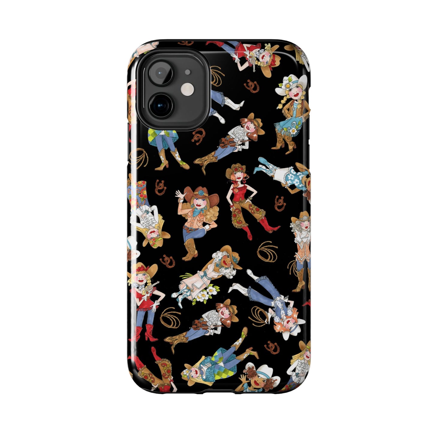Tossed Cowgirls Black Phone Case