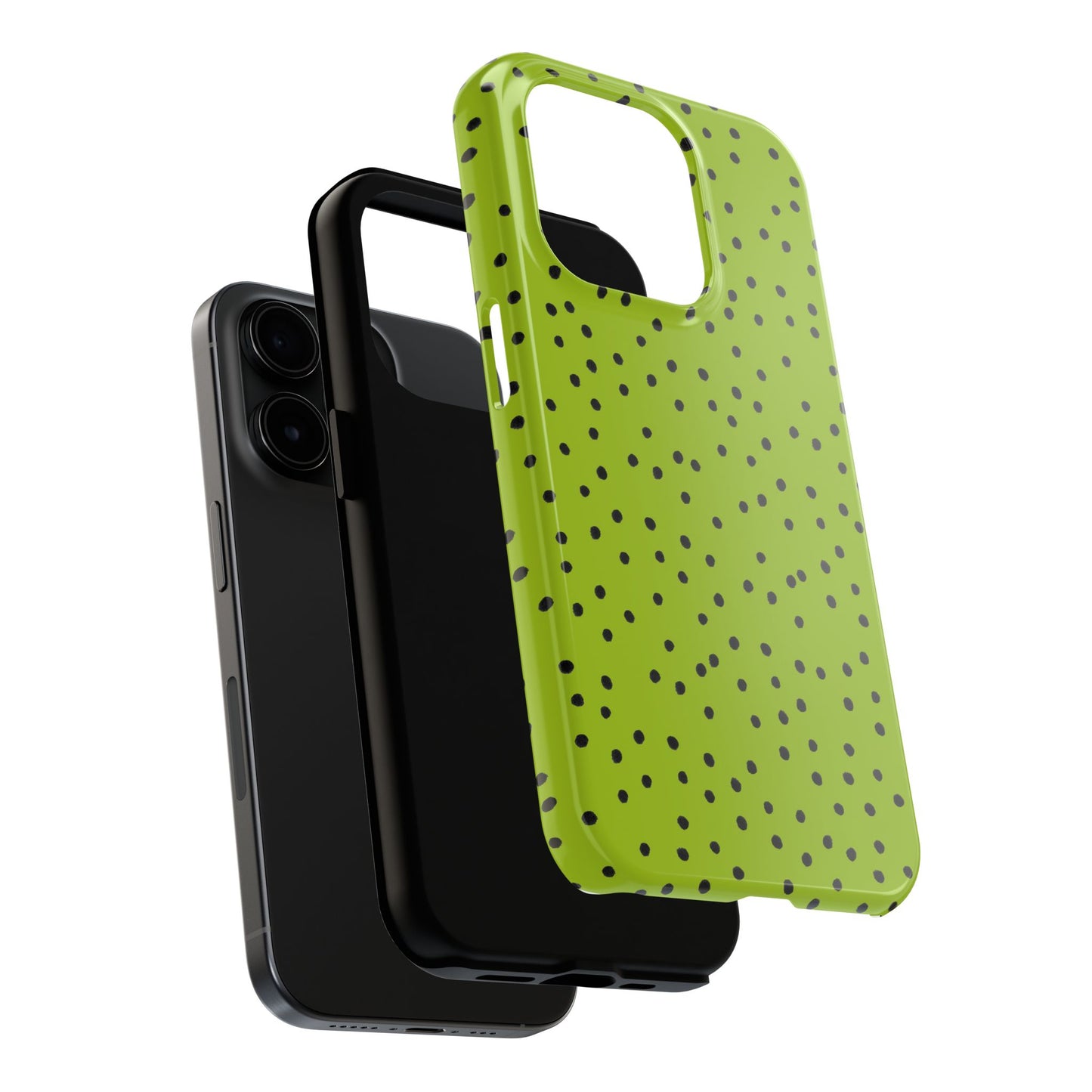 Dinky Dots Chartreuse / Black Phone Case
