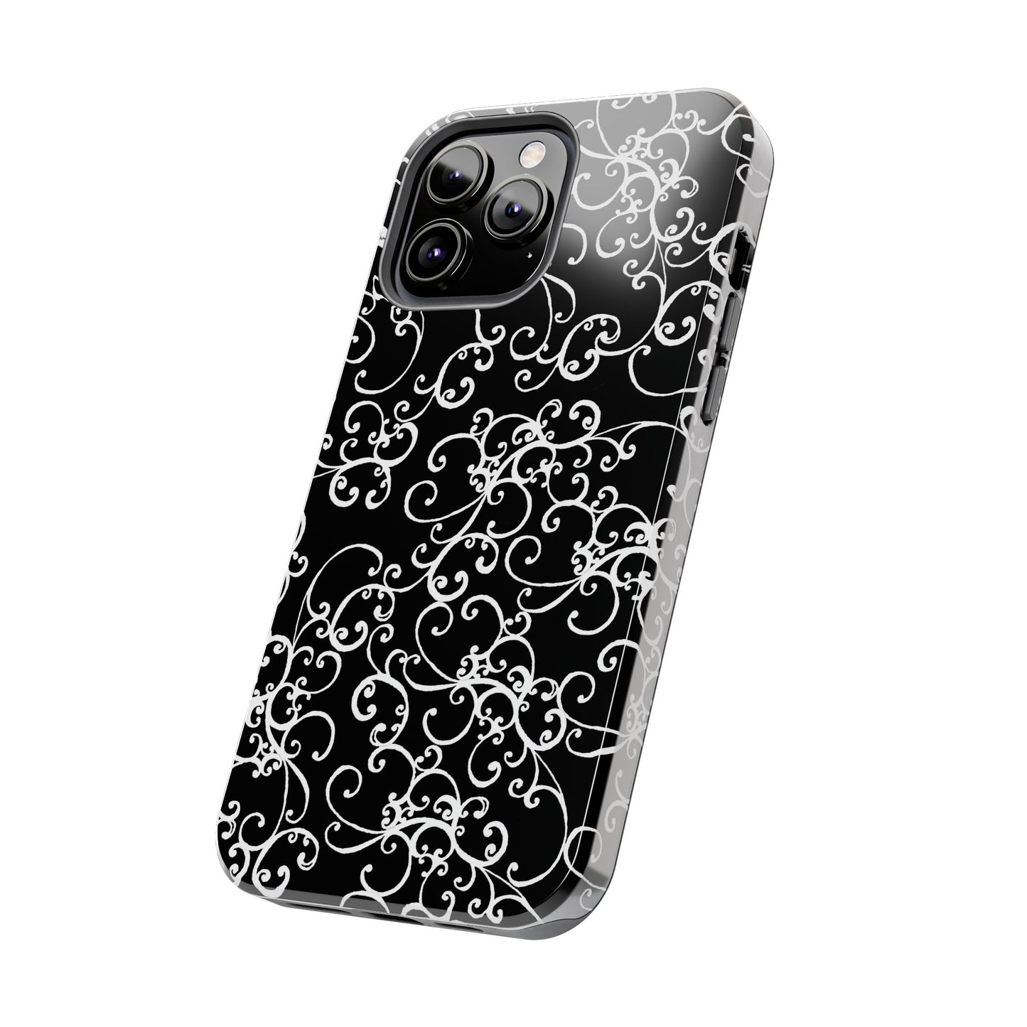 Elegant Scroll Black / White Phone Case