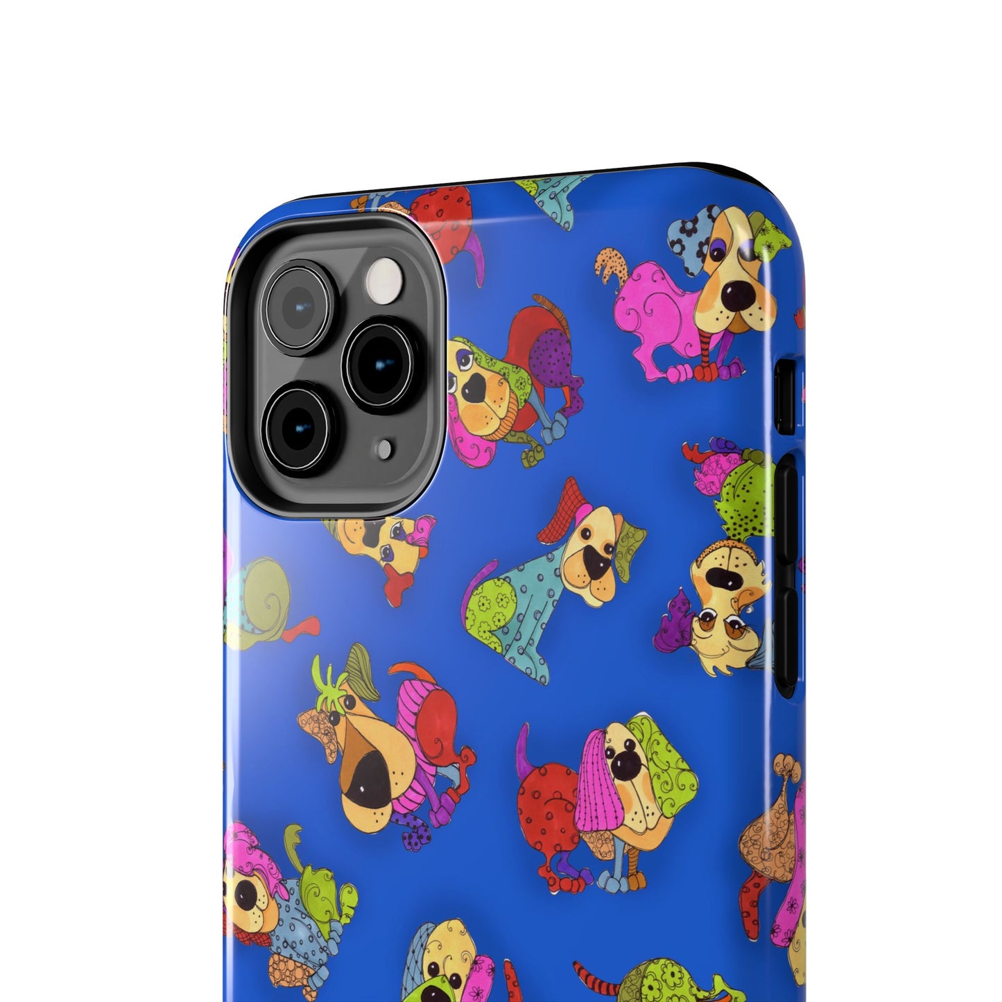 Tossed Happy Dogs Blue Phone Case