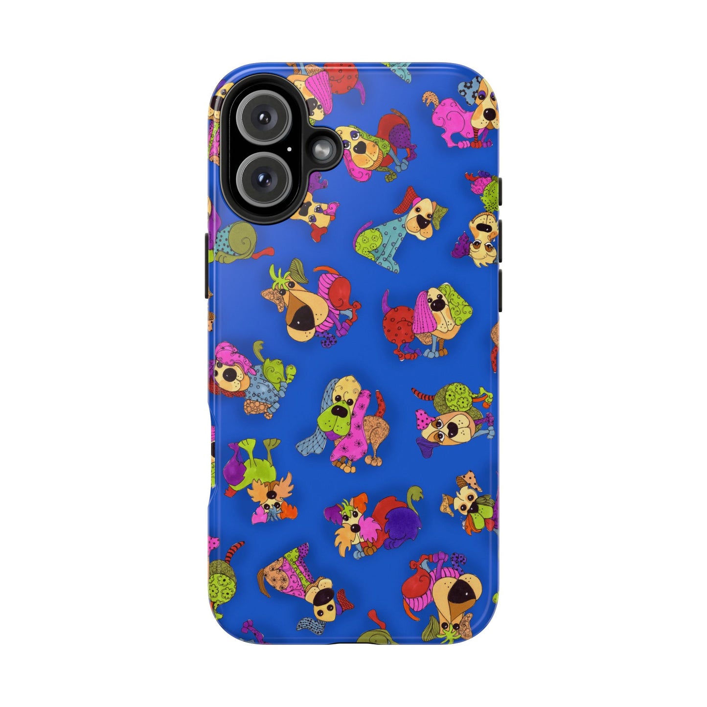 Tossed Happy Dogs Blue Phone Case