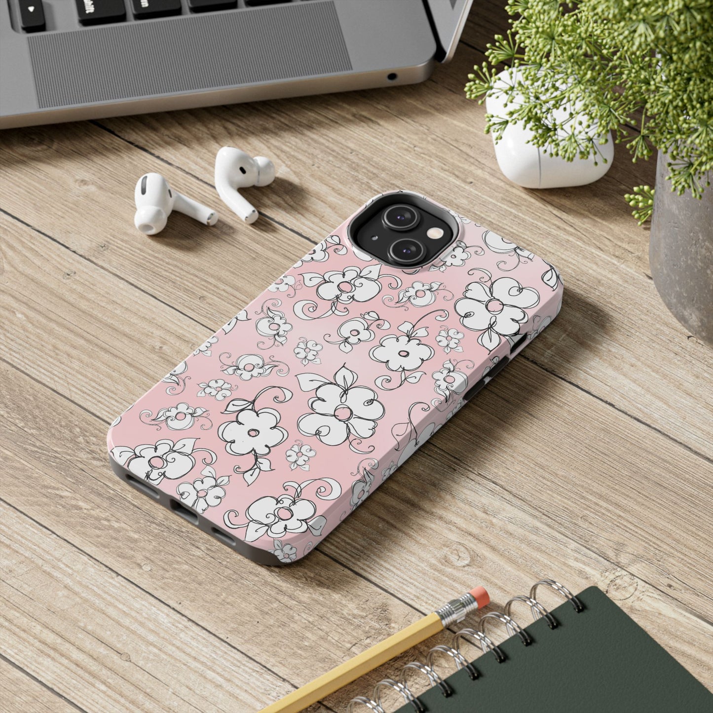 Lady Flowers Pink Sky Phone Case