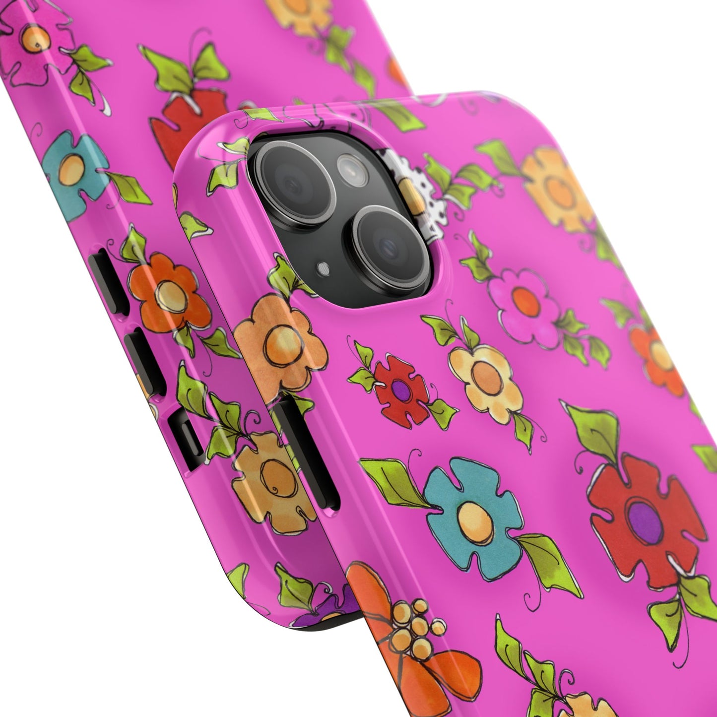 Happy Blooms Cerise Phone Case