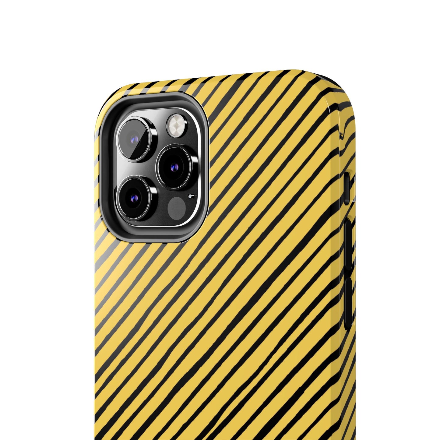 Quirky Bias Stripe Yellow / Black Phone Case