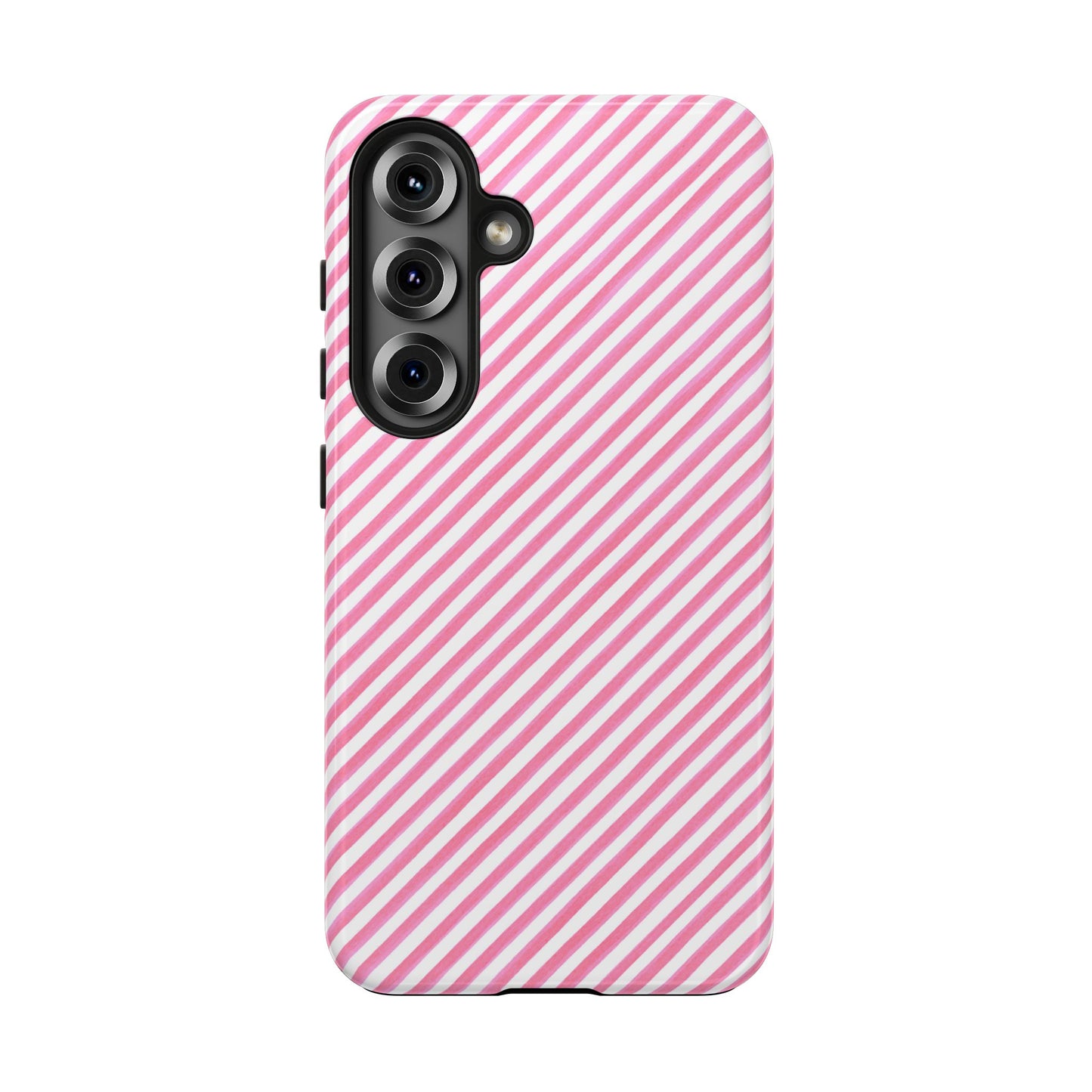 Bias Stripe Pink / White Phone Case