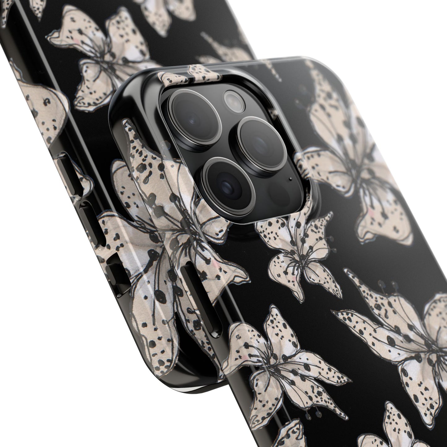 Spotted Lilies Black Phone Case