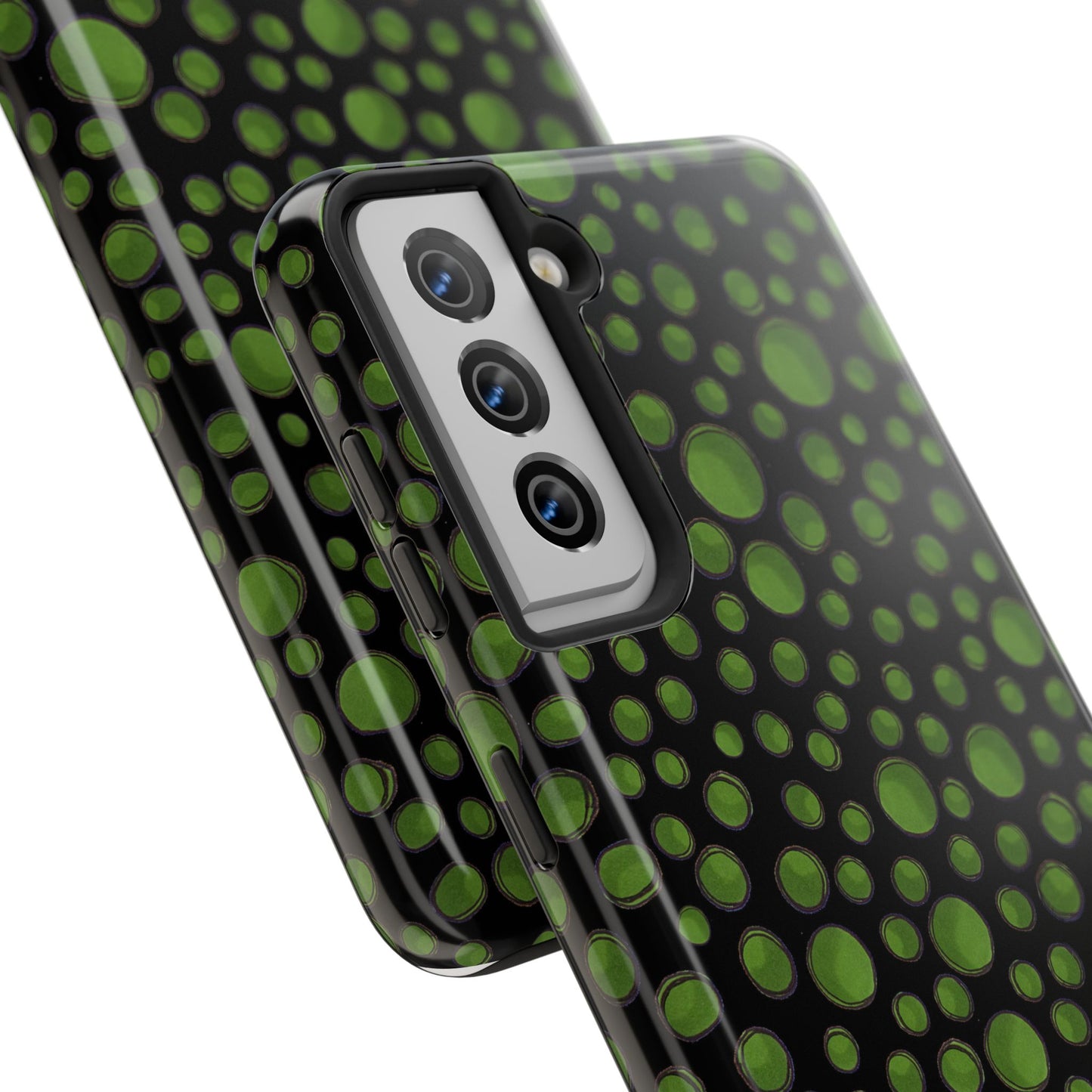 Dot Assortment Black / Green Phone Case