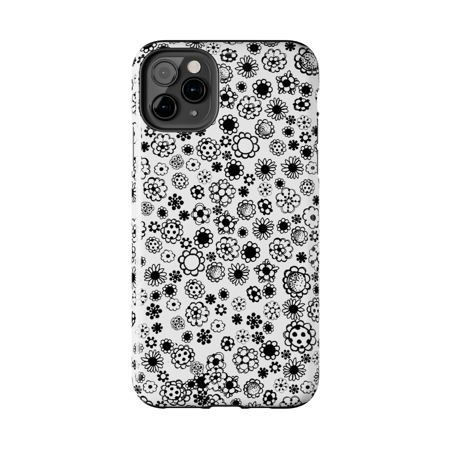 Posie Dots White / Black Phone Case