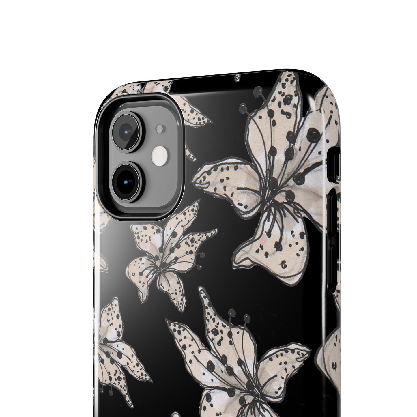 Spotted Lilies Black Phone Case
