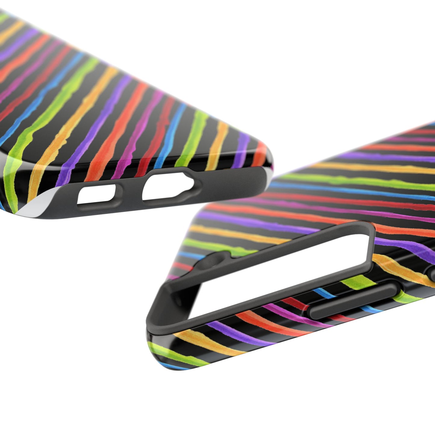 Quirky Bias Stripe Black Phone Case