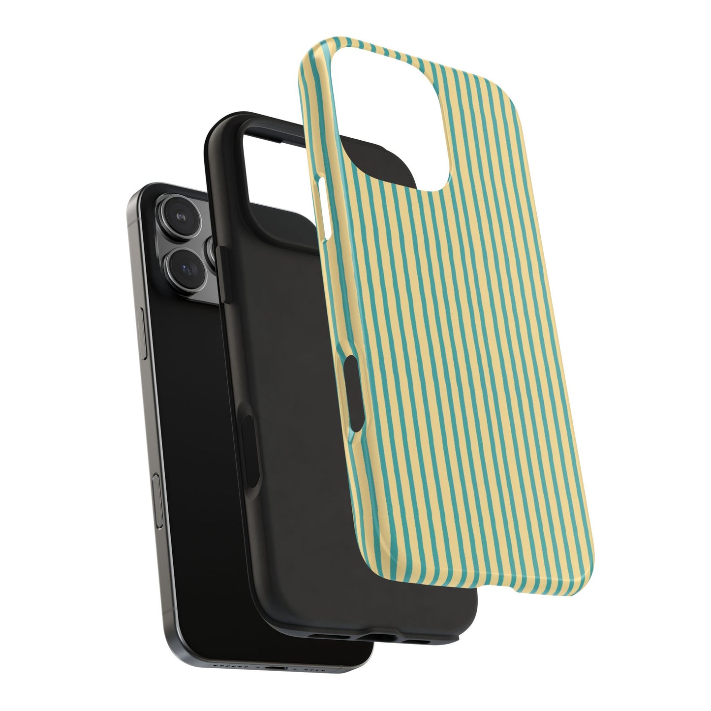 Stripe Yellow / Turquoise Phone Case