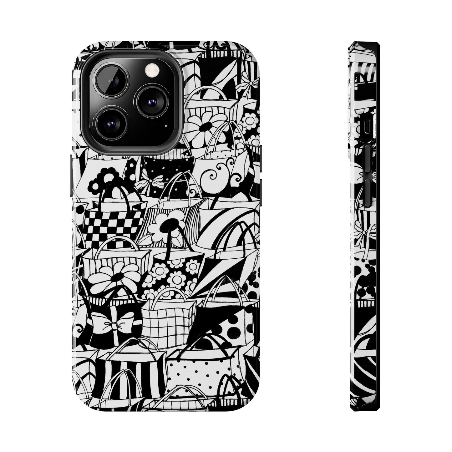 Totally Black / White Phone Case