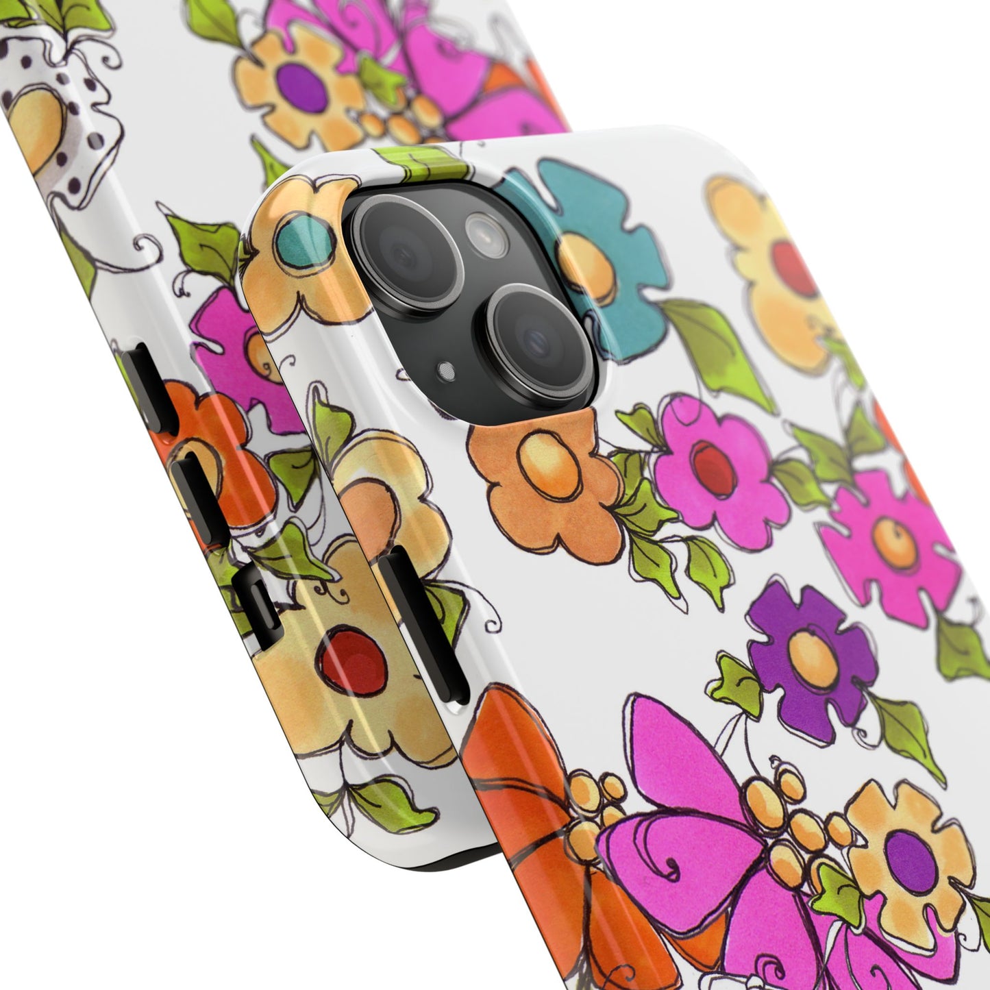 Happy Blooms White Phone Case