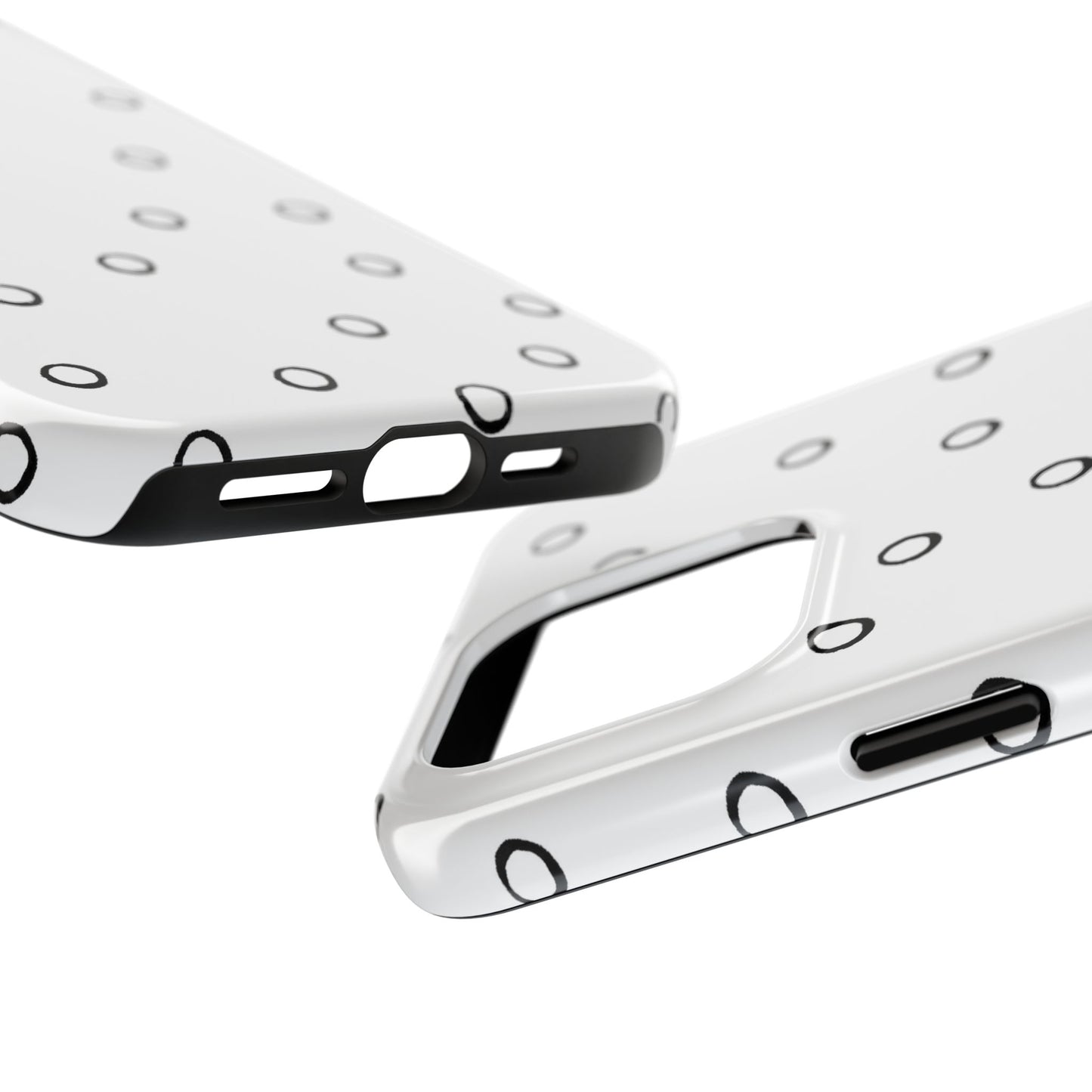 Open Dots White / Black Phone Case