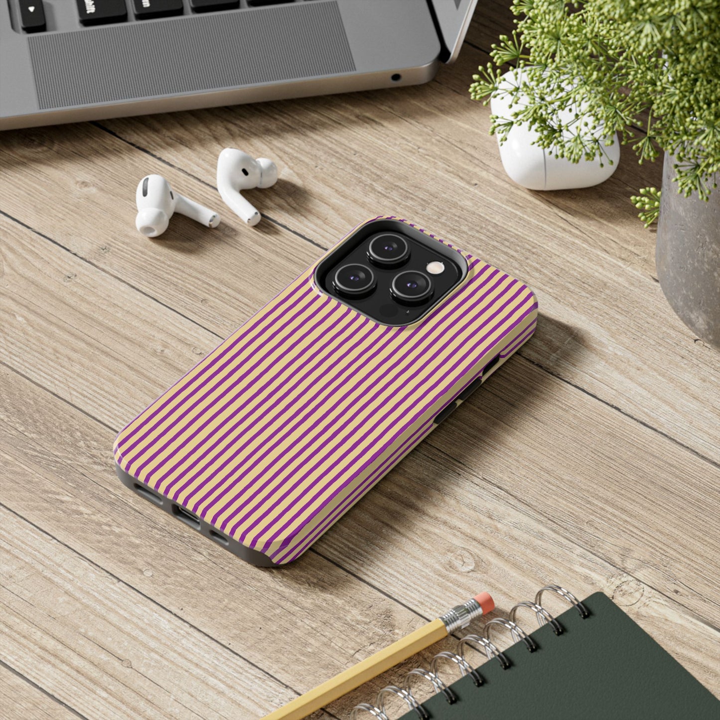 Stripe Yellow / Purple Phone Case