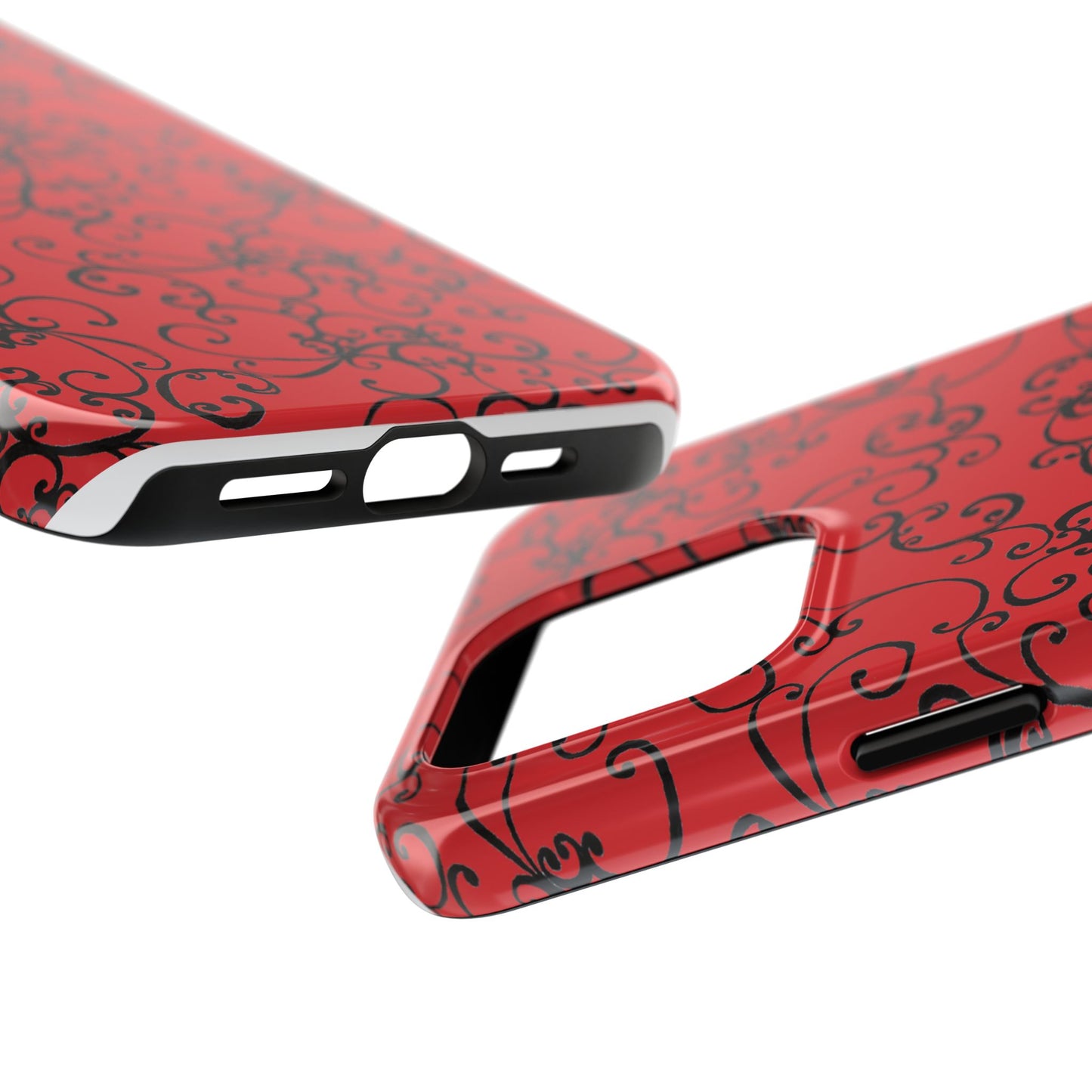 Elegant Scroll Red / Black Phone Case