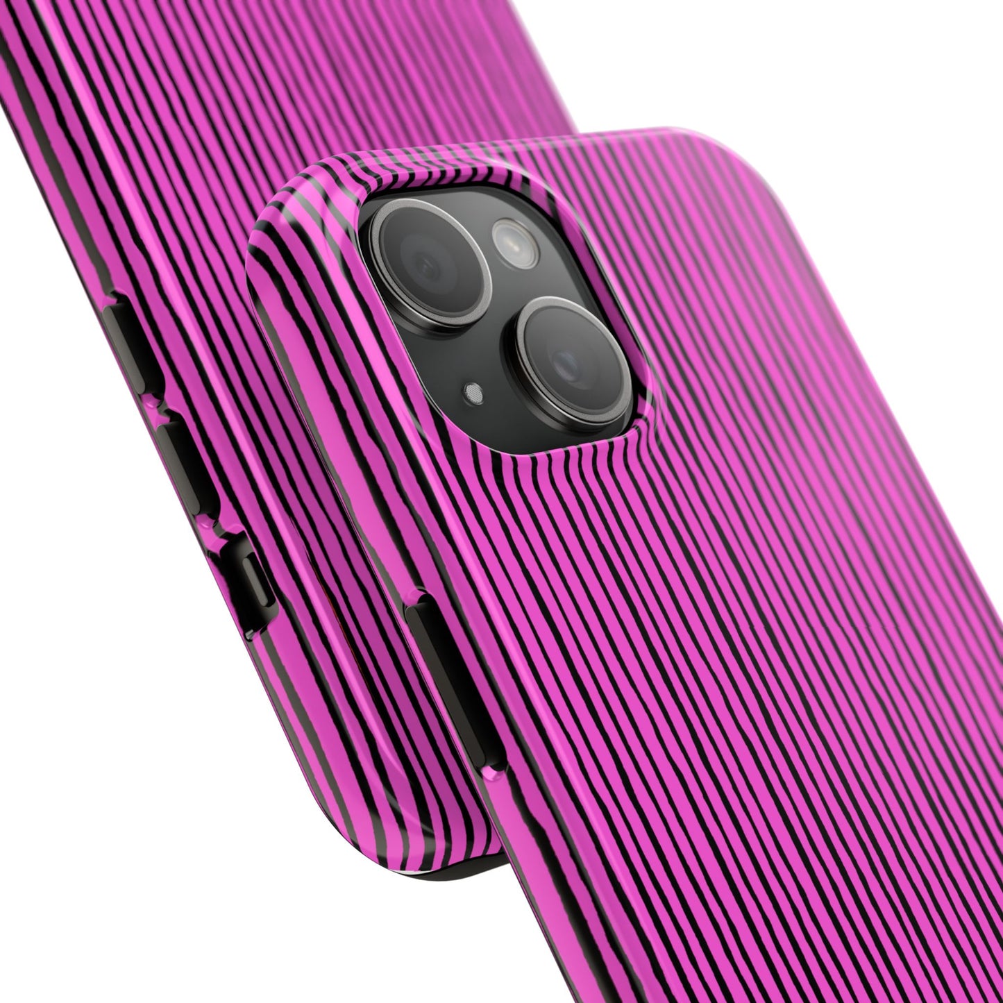 Quirky Pin Stripe Pink / Black Phone Case
