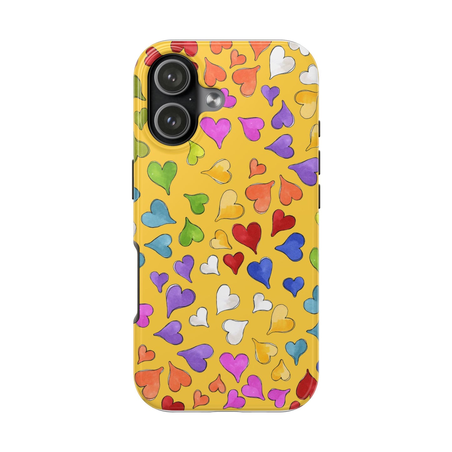 Happy Hearts Yellow Phone Case