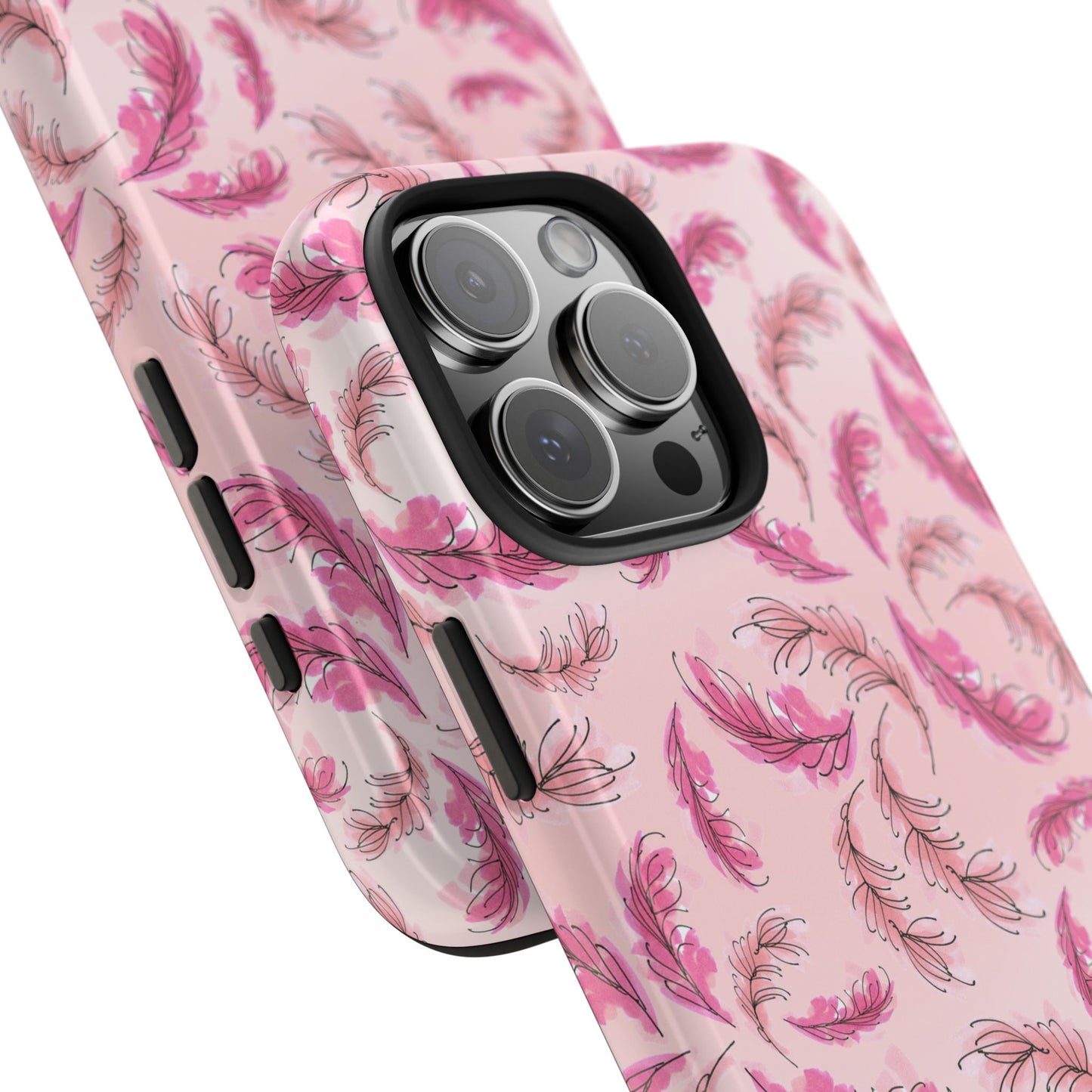 Flam Feathers Pink Phone Case