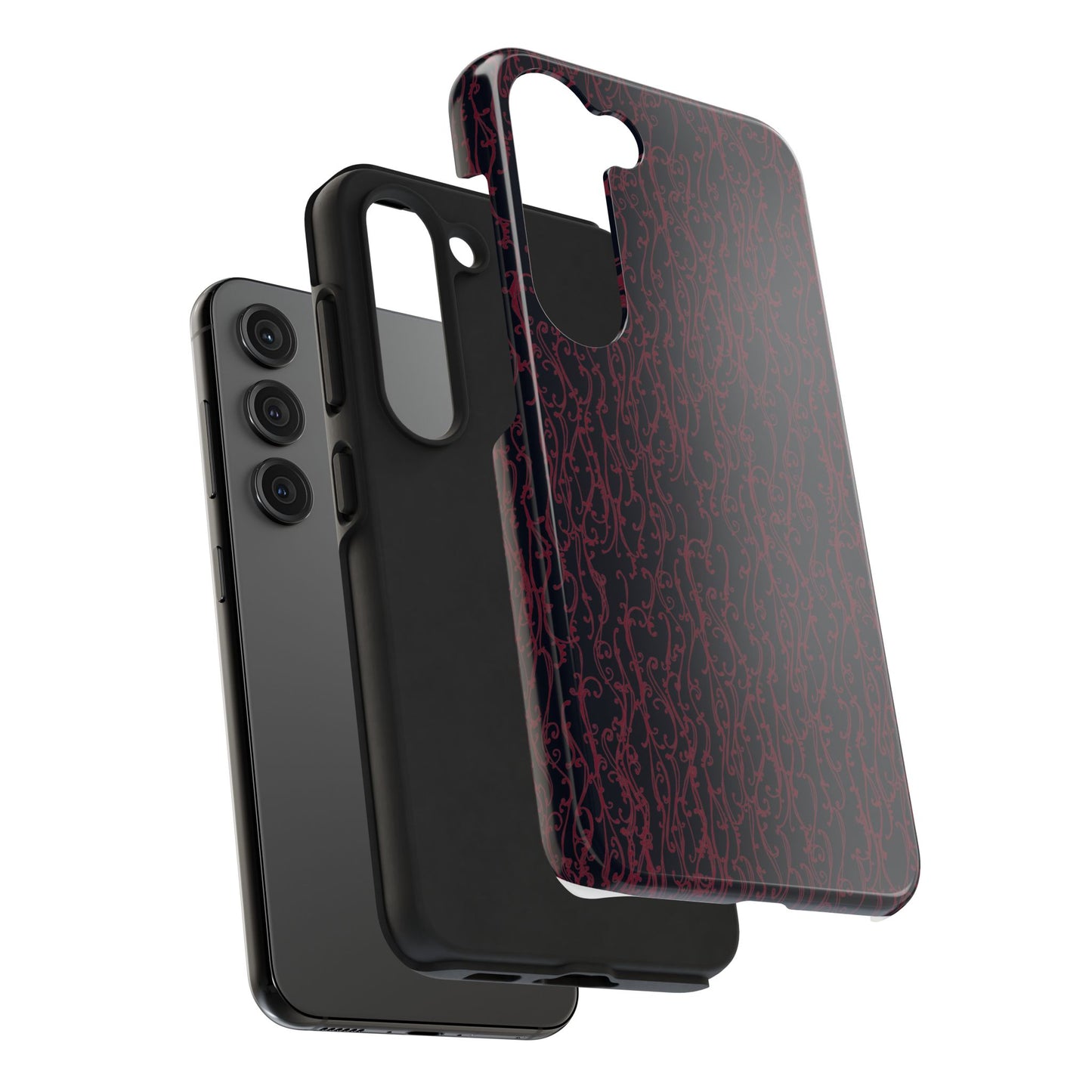 Swan Scroll Black / Red Phone Case