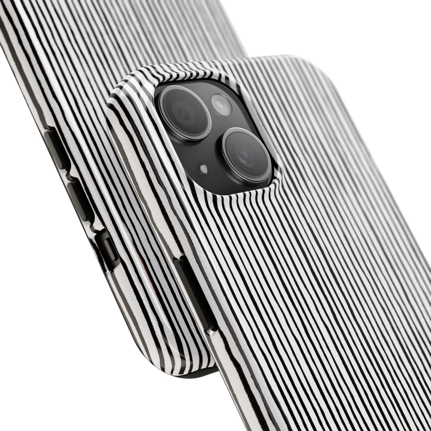 Quirky Pin Stripe White / Black Phone Case