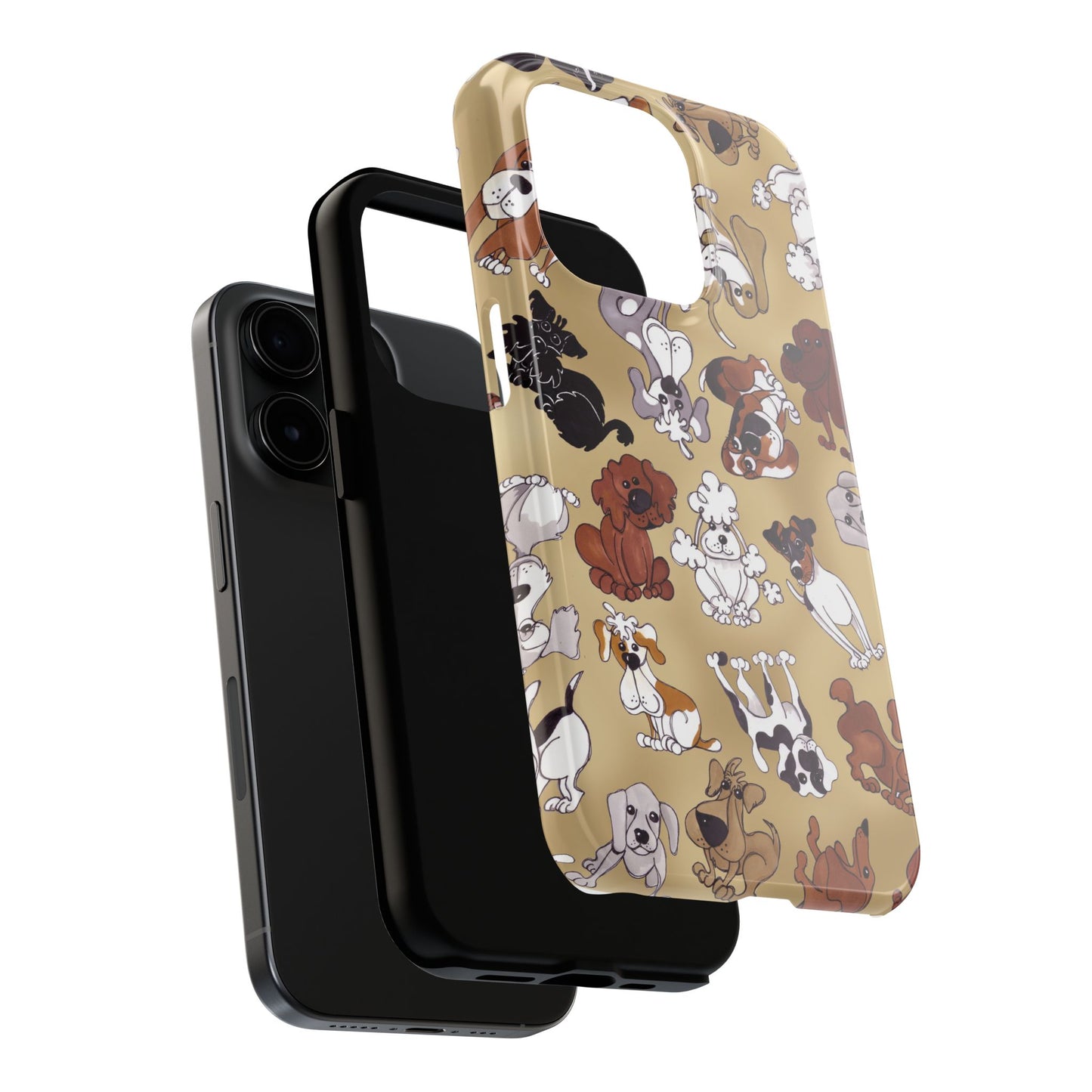 Tossed Doggies Tan Phone Case