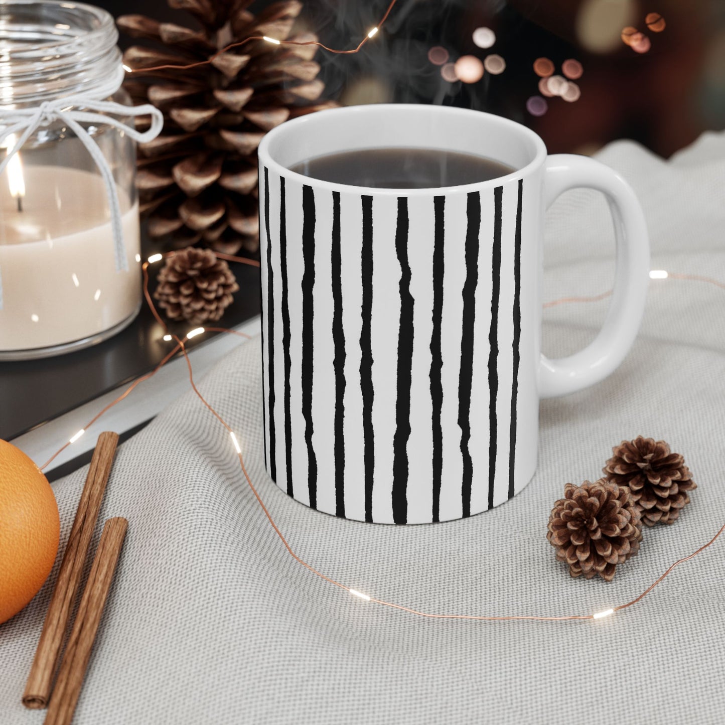 Sorta Stripe White / Black Cup