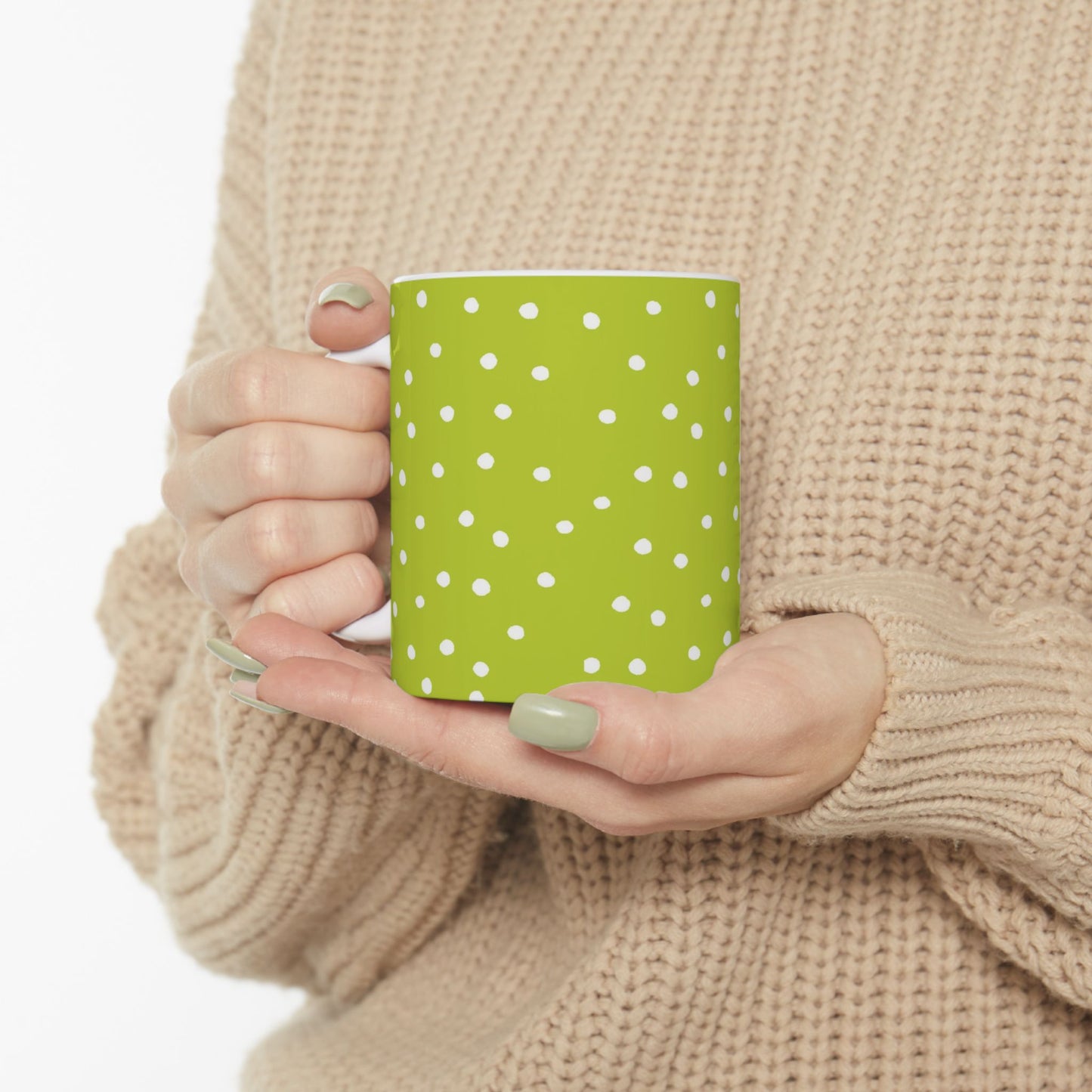 Dinky Dots Lime Green / White Cup