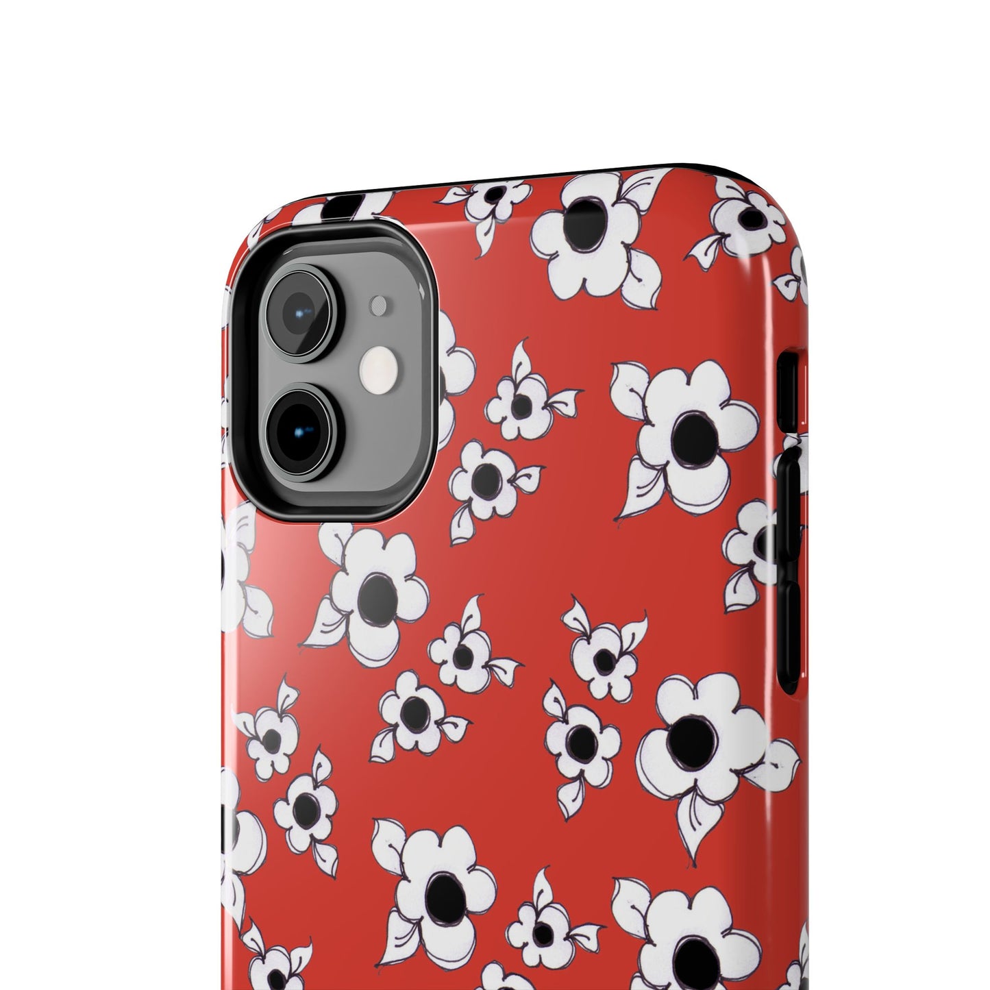 Daisy Cluster Red / Black Phone Case