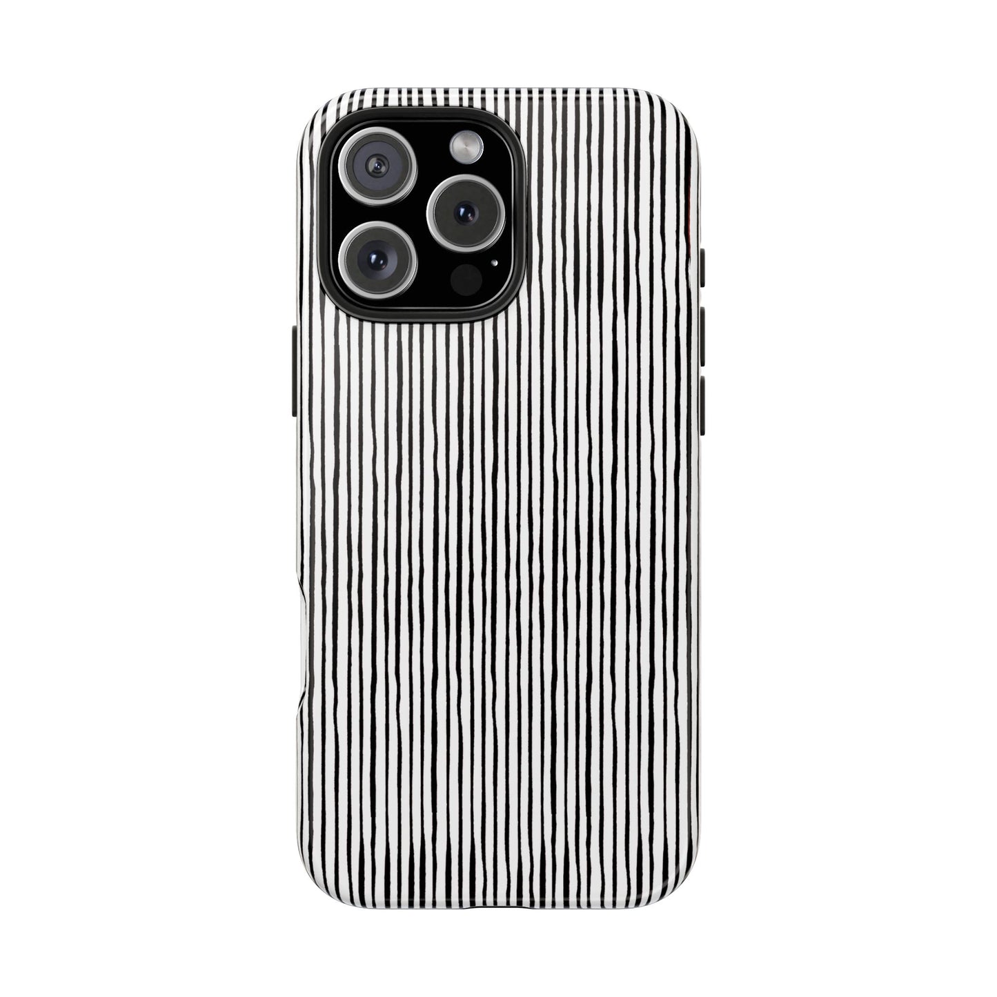 Quirky Pin Stripe White / Black Phone Case