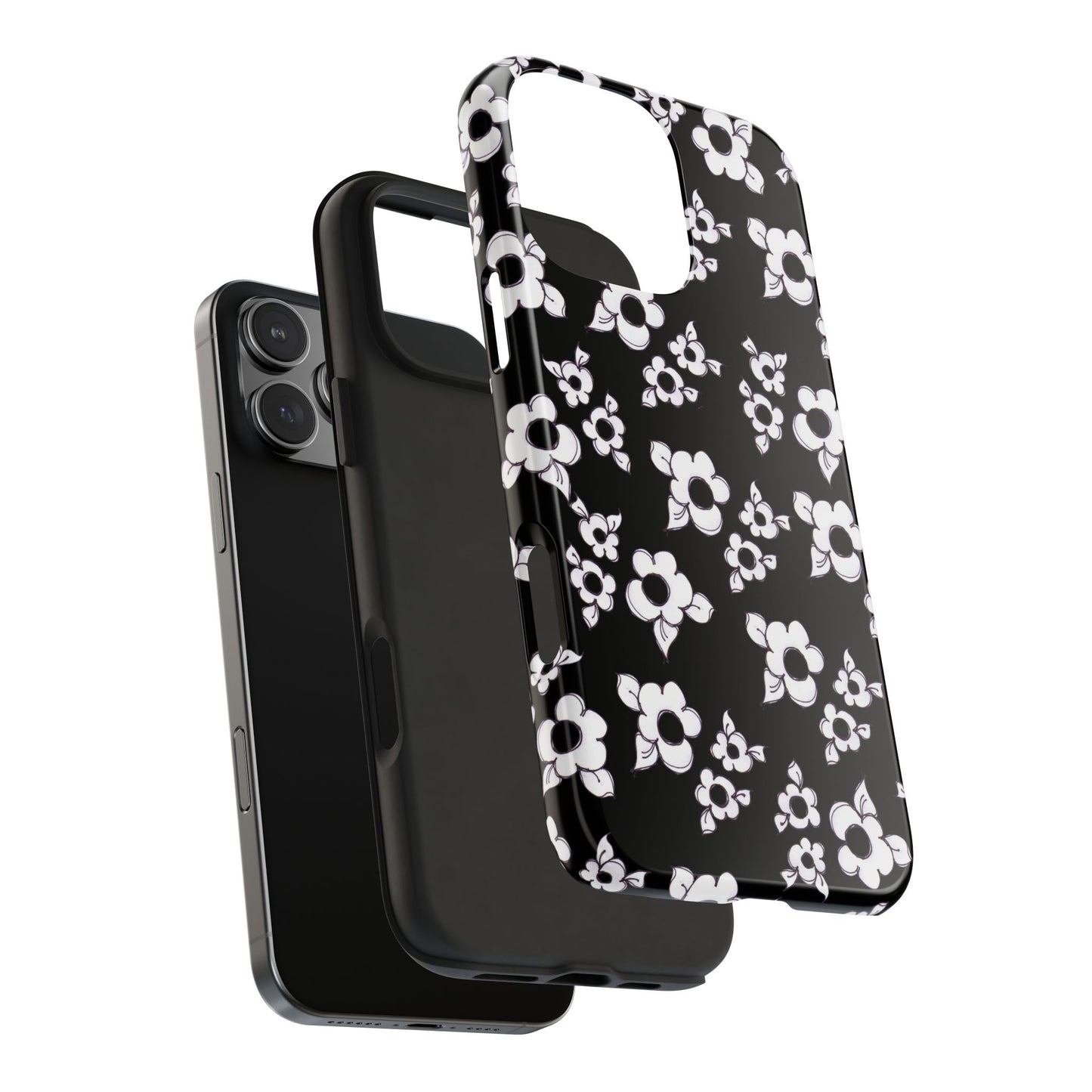 Daisy Cluster Black / White Phone Case