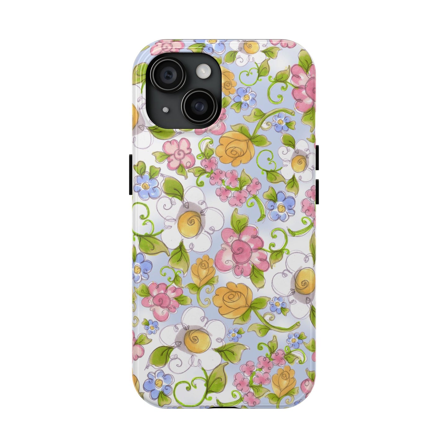 Flower Frolic Blue Phone Case