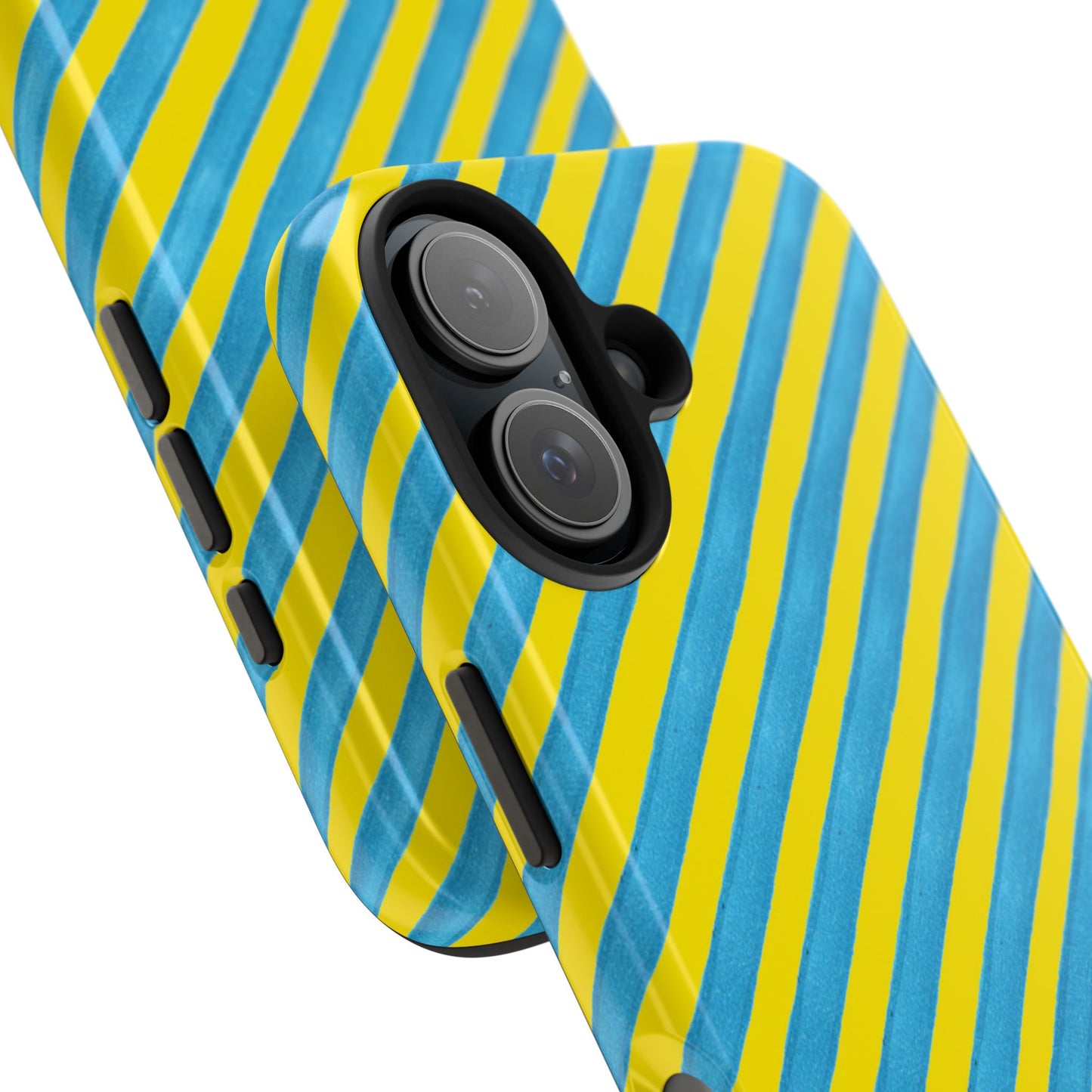 Bias Stripe Turquoise / Yellow Phone Case