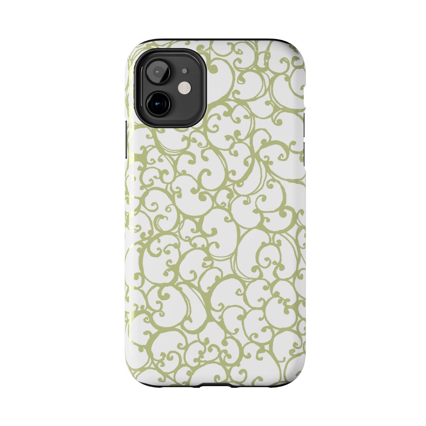 Scrollie White / Green Phone Case