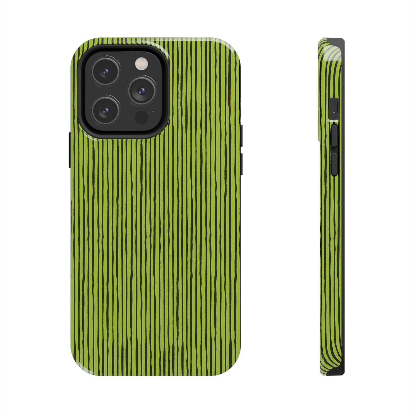 Quirky Pin Stripe Green / Black Phone Case