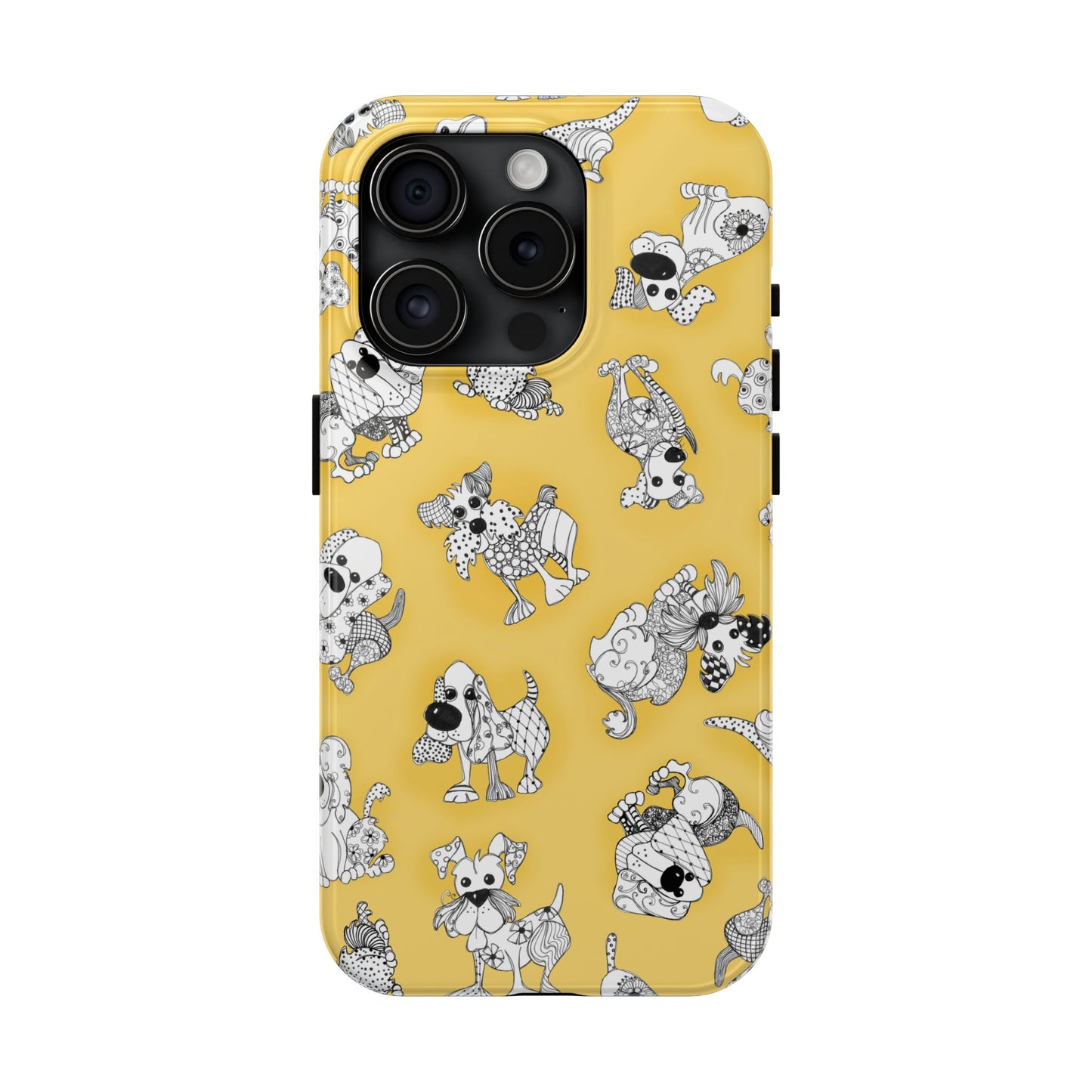 Doodle Dogs Yellow Phone Case